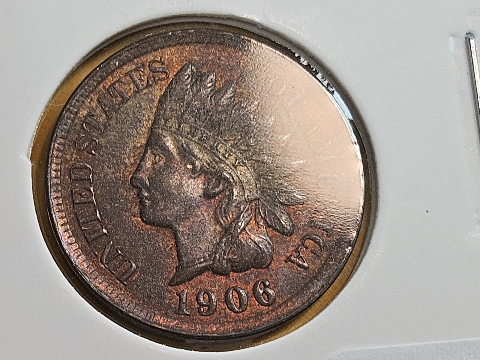 Four nicer Indian cents in Extra Fine through Uncirculated Red-Brown - 8