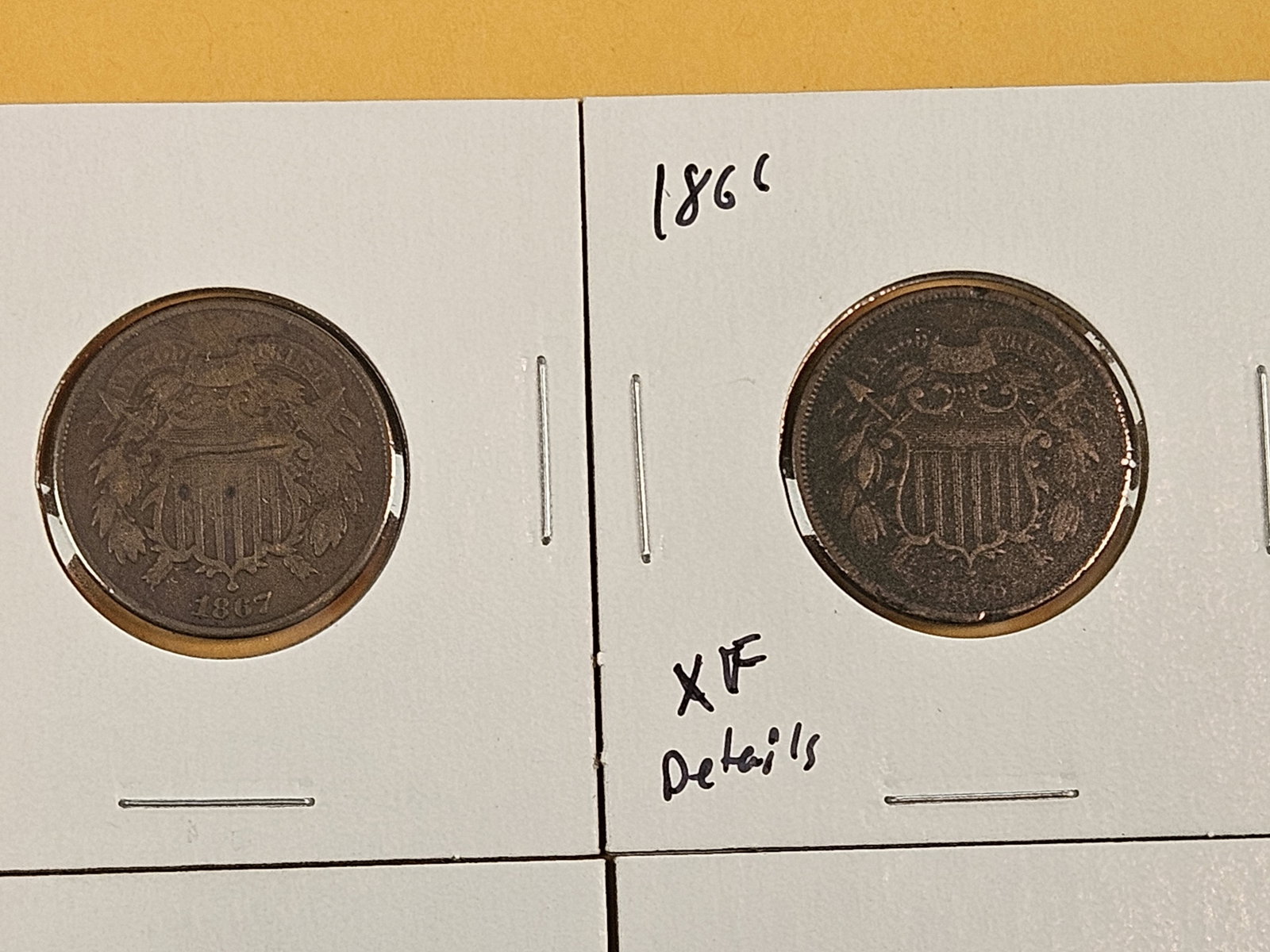 Four mixed 2-Cent pieces - 2