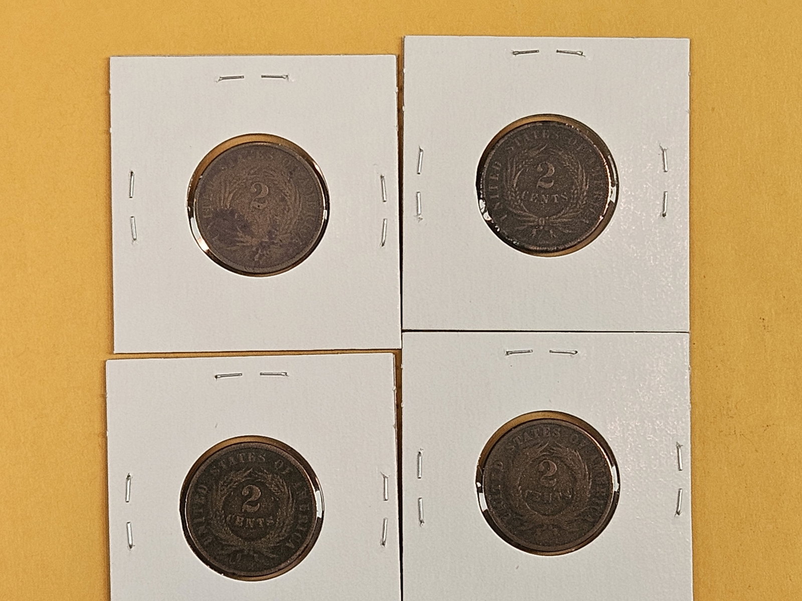 Four mixed 2-Cent pieces - 4