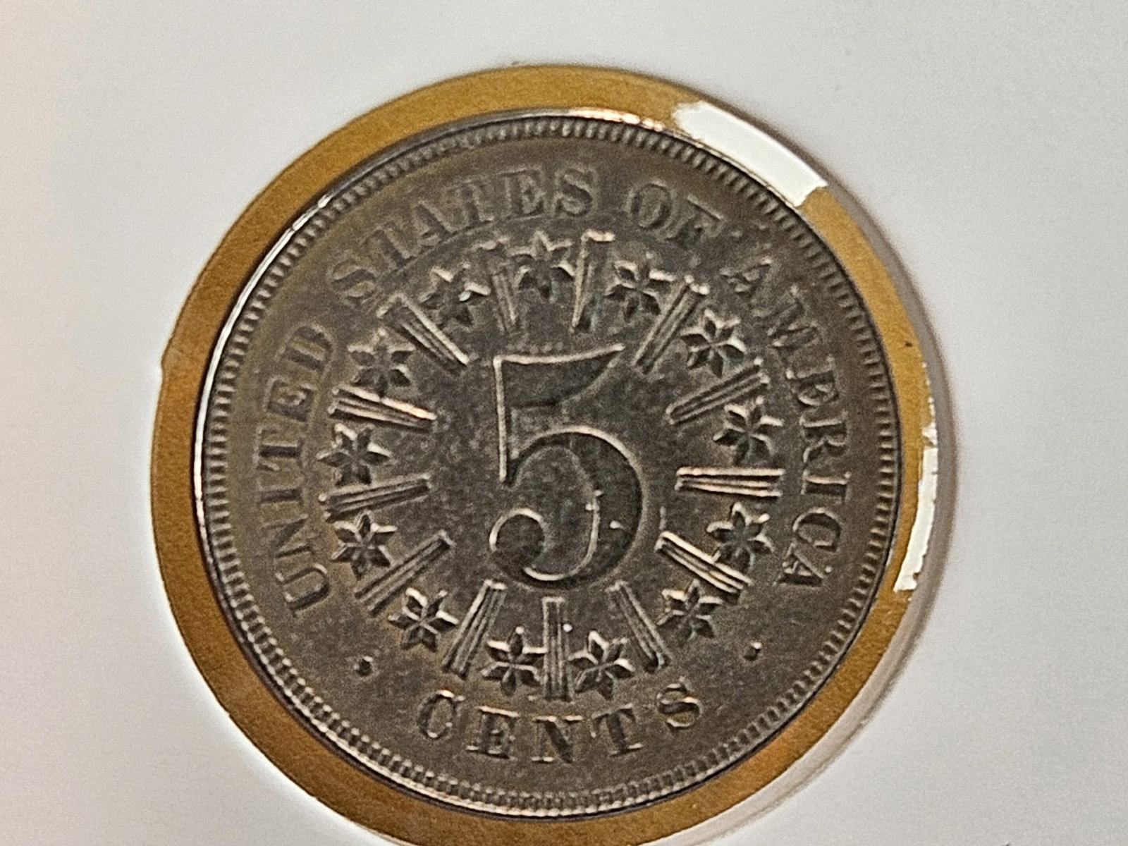 ** 1866 Shield Nickel With Rays in About Uncirculated plus! - 11