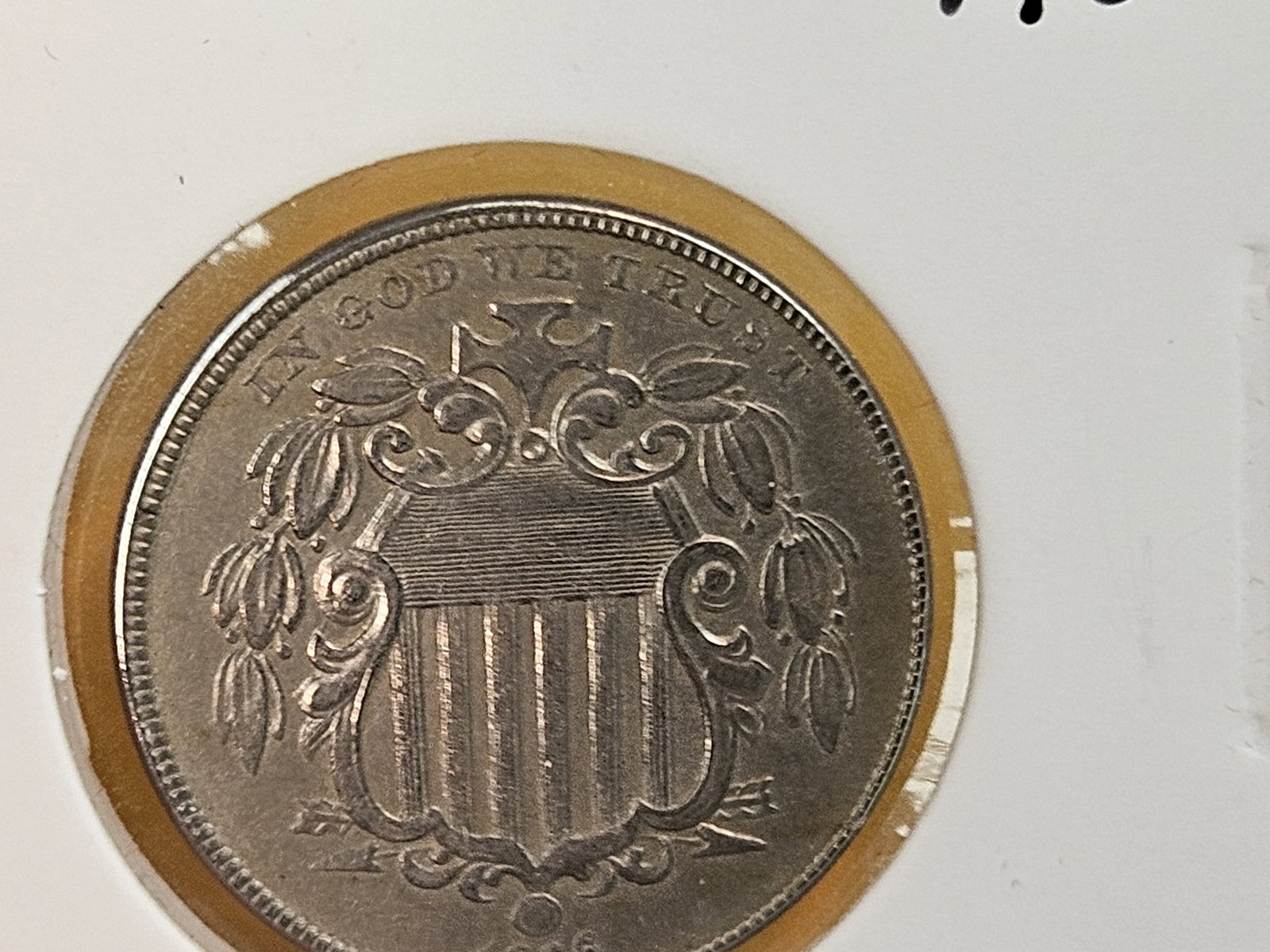 ** 1866 Shield Nickel With Rays in About Uncirculated plus! - 7