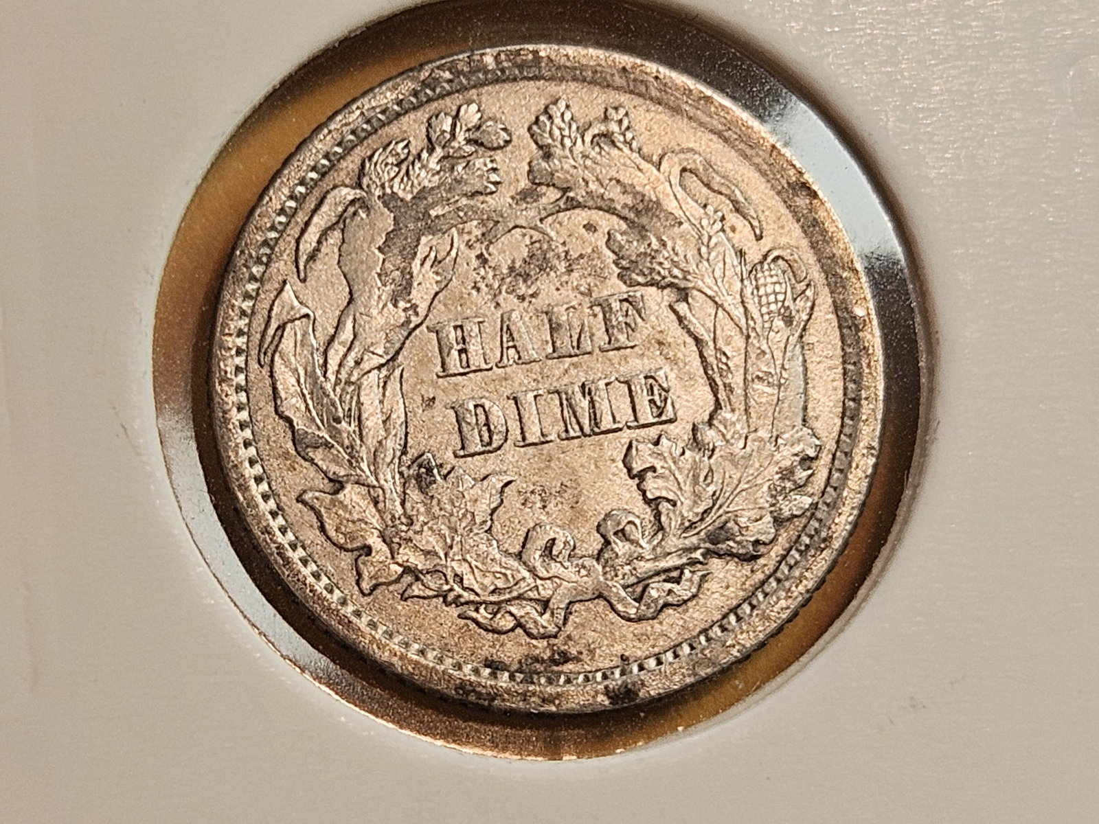 1872 Seated Liberty Silver Half Dime in About Uncirculated plus - 6