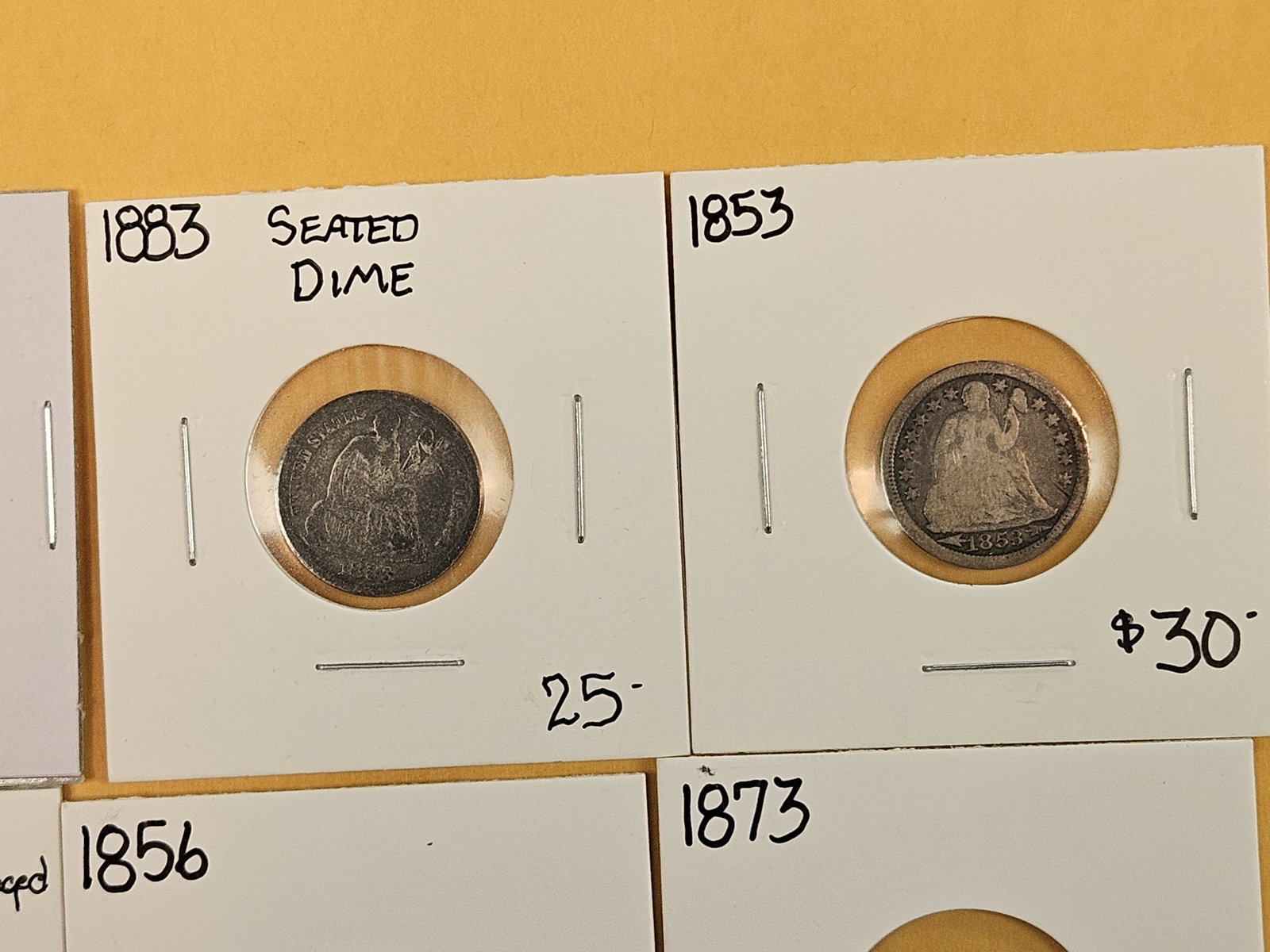 Eight mixed, silver, Seated Liberty Dimes - 3