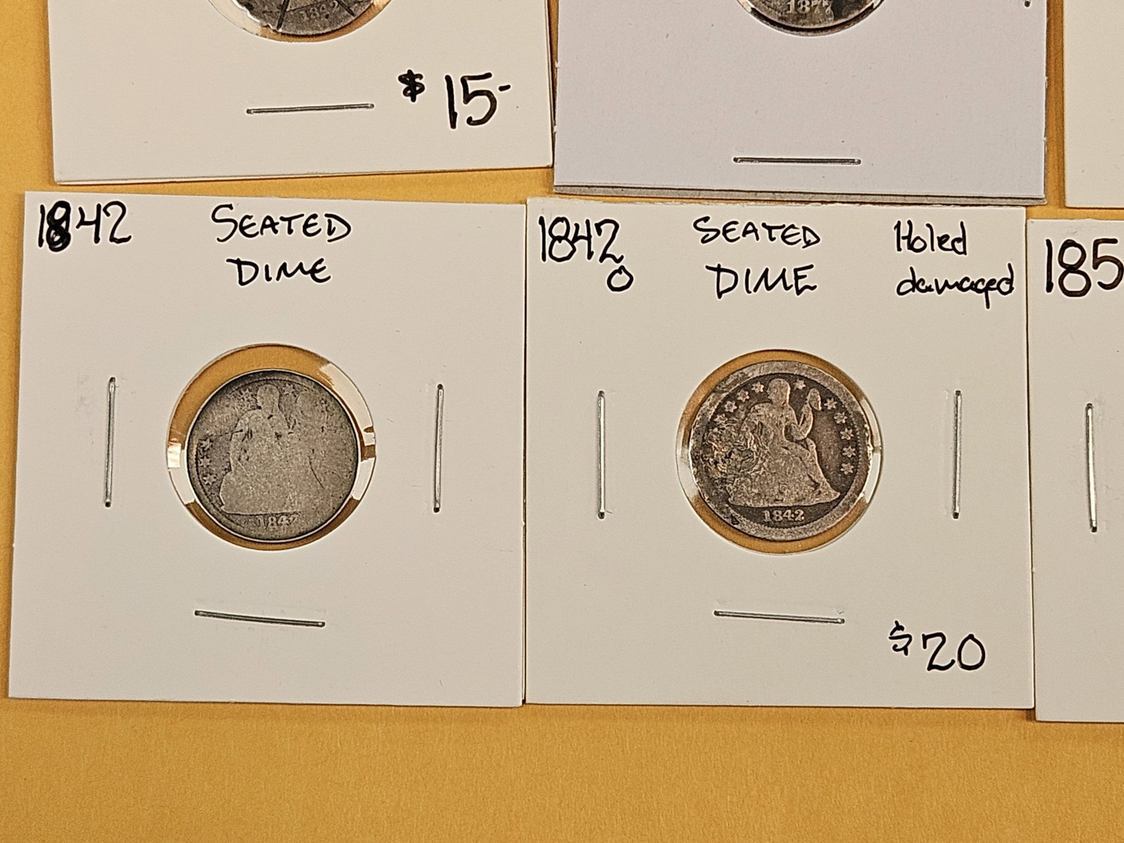 Eight mixed, silver, Seated Liberty Dimes - 4