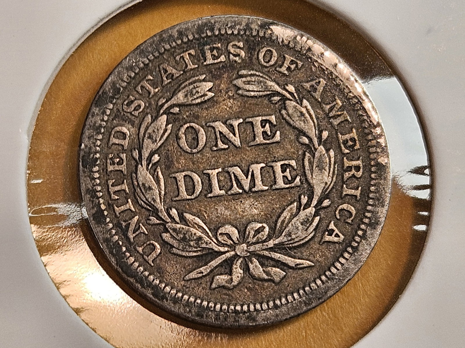 1845 Seated Liberty silver dime in Extra Fine plus - 4
