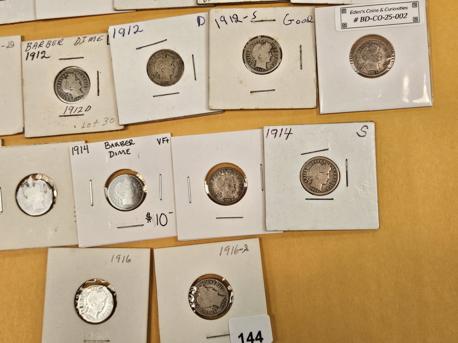 Twenty mixed, silver, Barber Dimes - 5