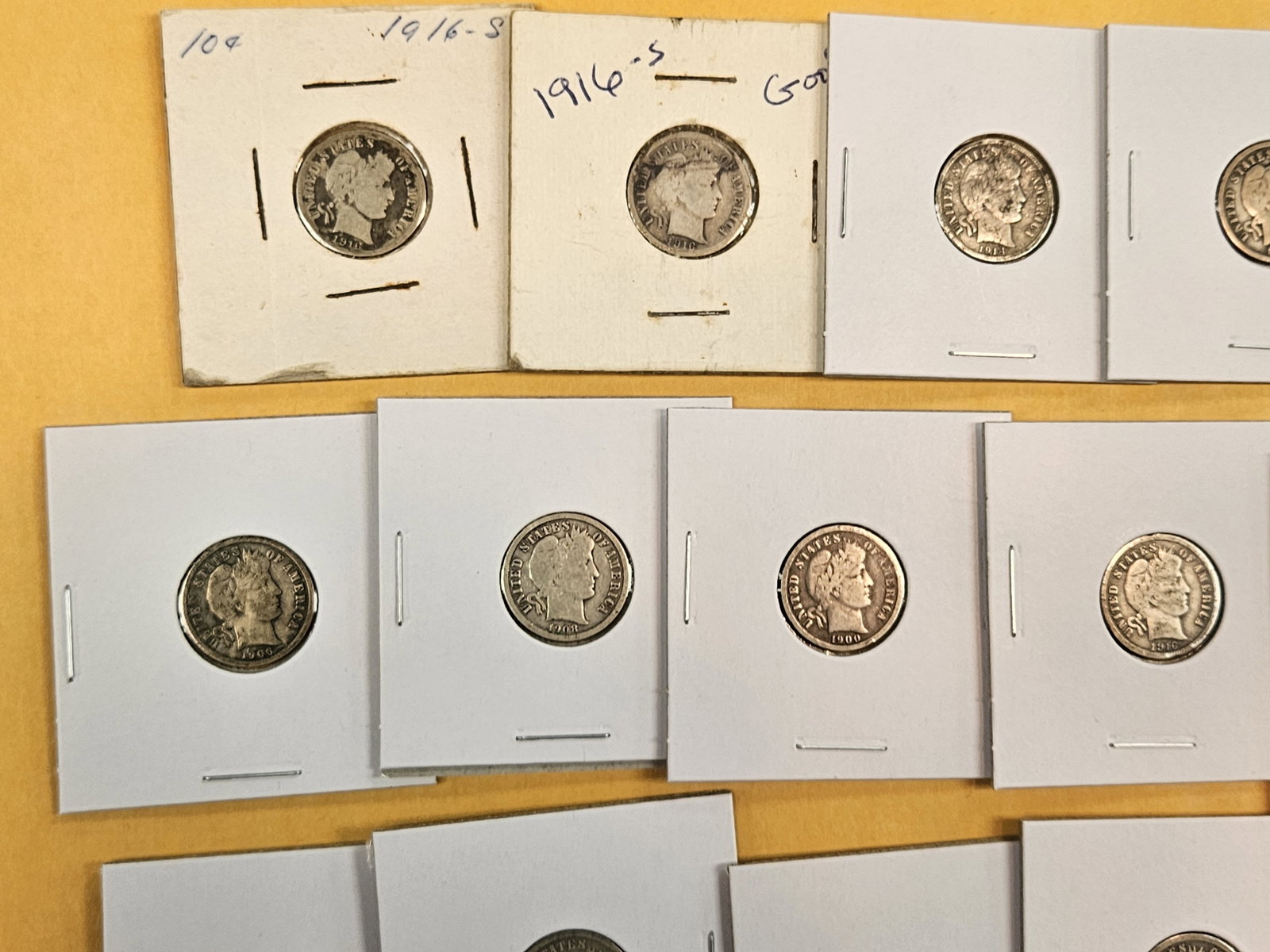 Twenty mixed, silver, Barber Dimes - 2