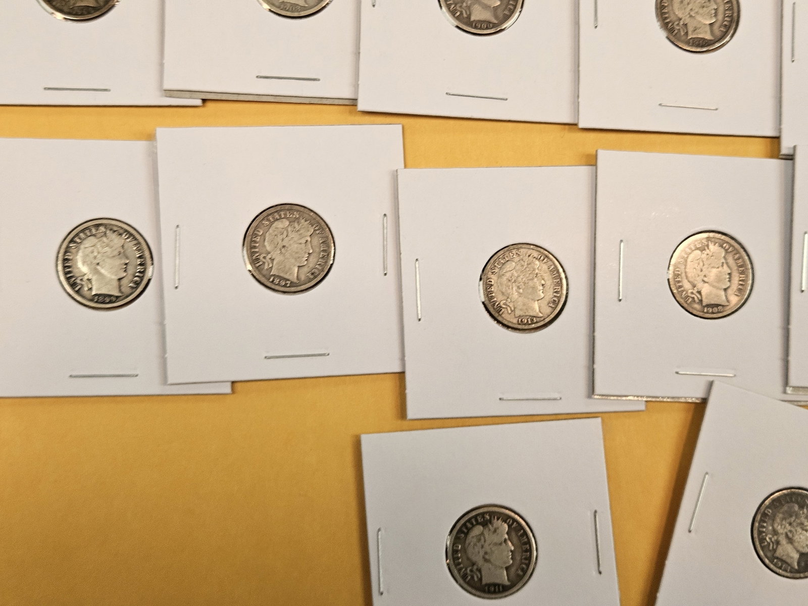 Twenty mixed, silver, Barber Dimes - 4