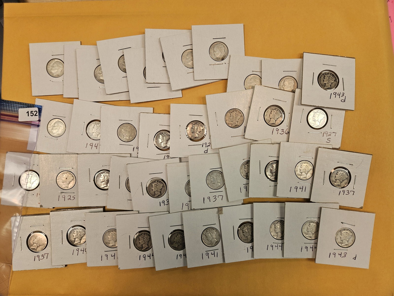 Forty mixed silver Dimes: All circulated.
