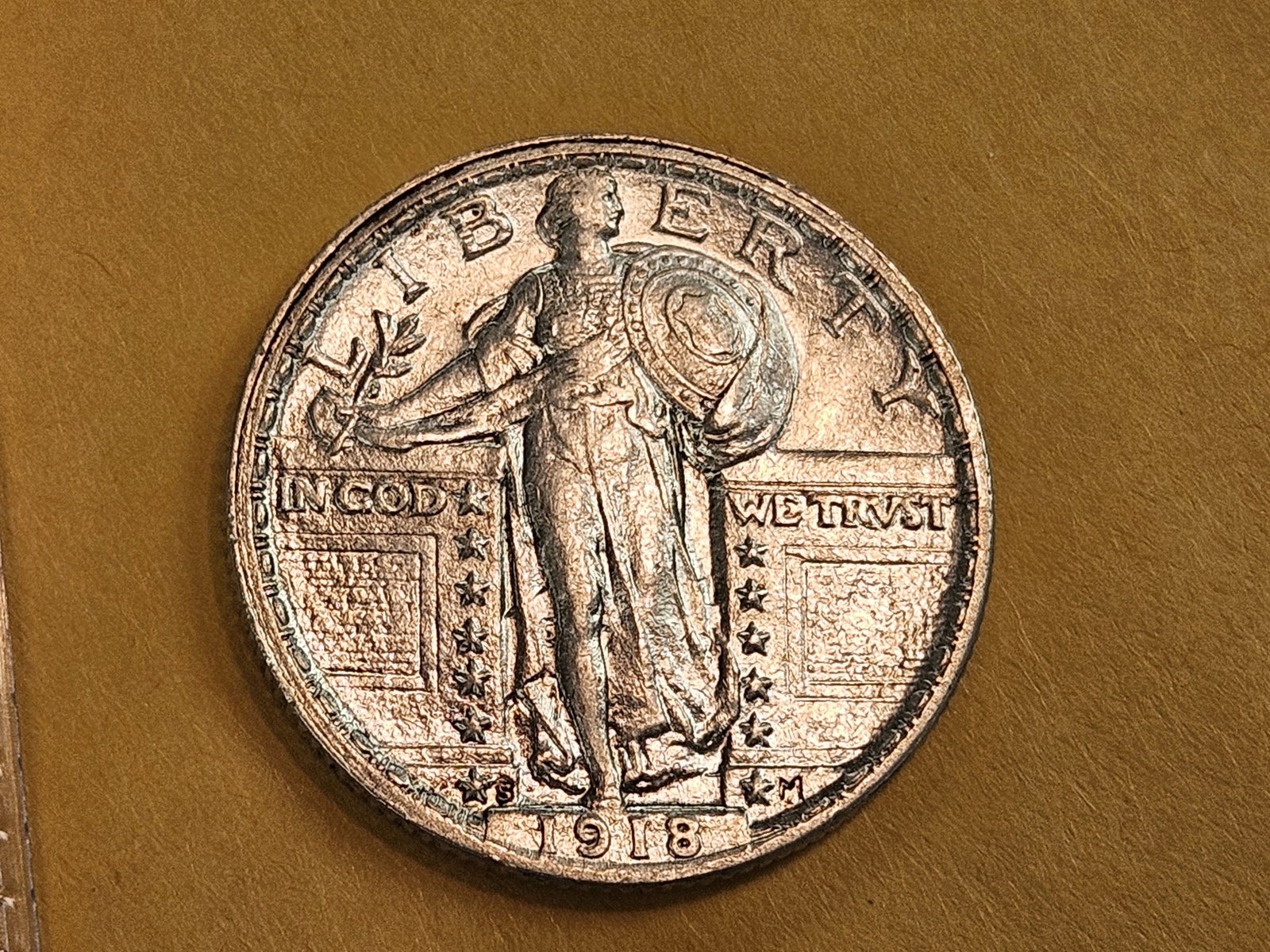 1918-S Standing Liberty Quarter in Bright About Uncirculated - 58 - 3