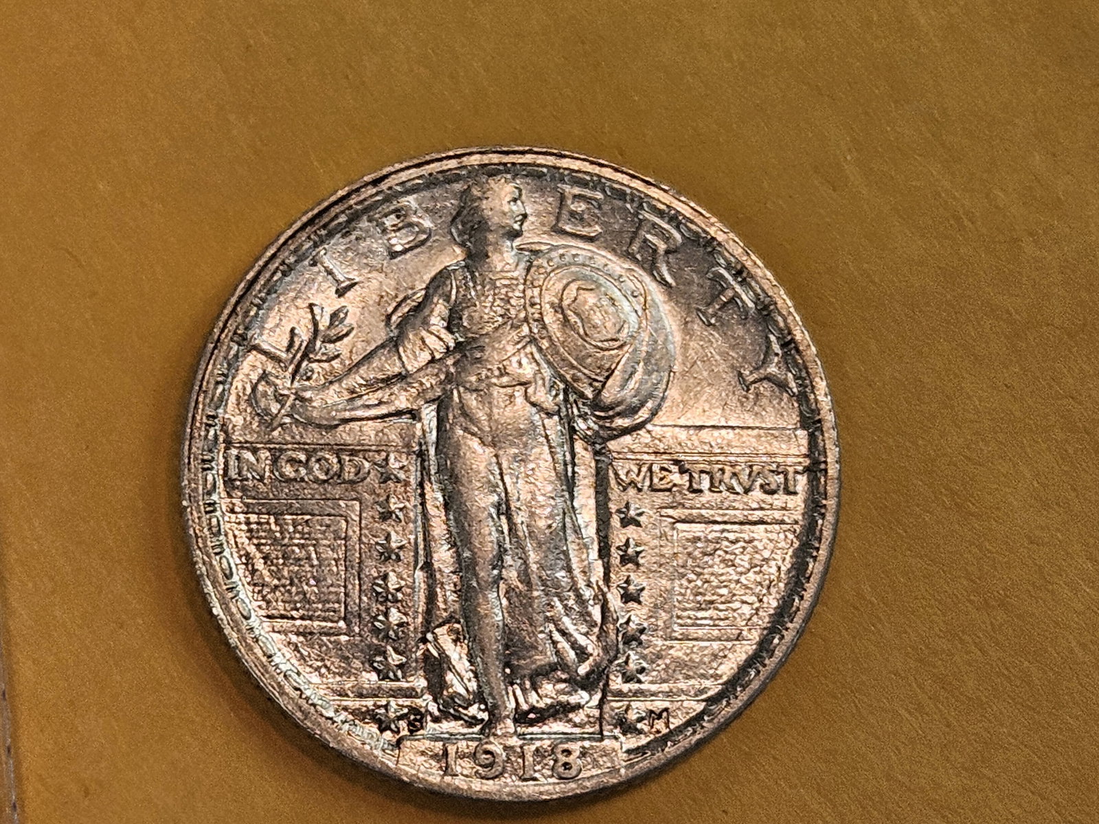 1918-S Standing Liberty Quarter in Bright About Uncirculated - 58 - 4