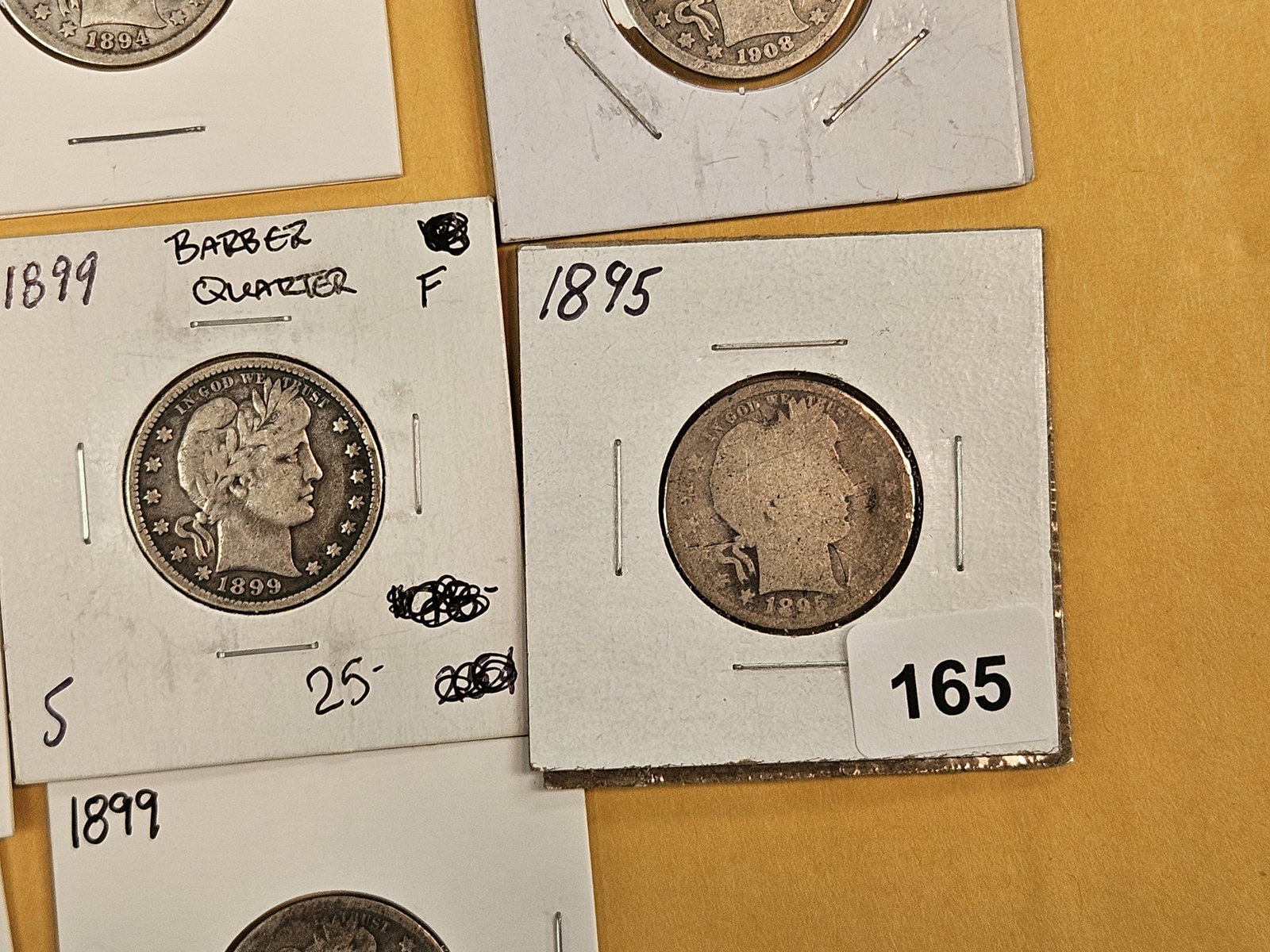 Ten, mixed, silver Barber Quarters - 5
