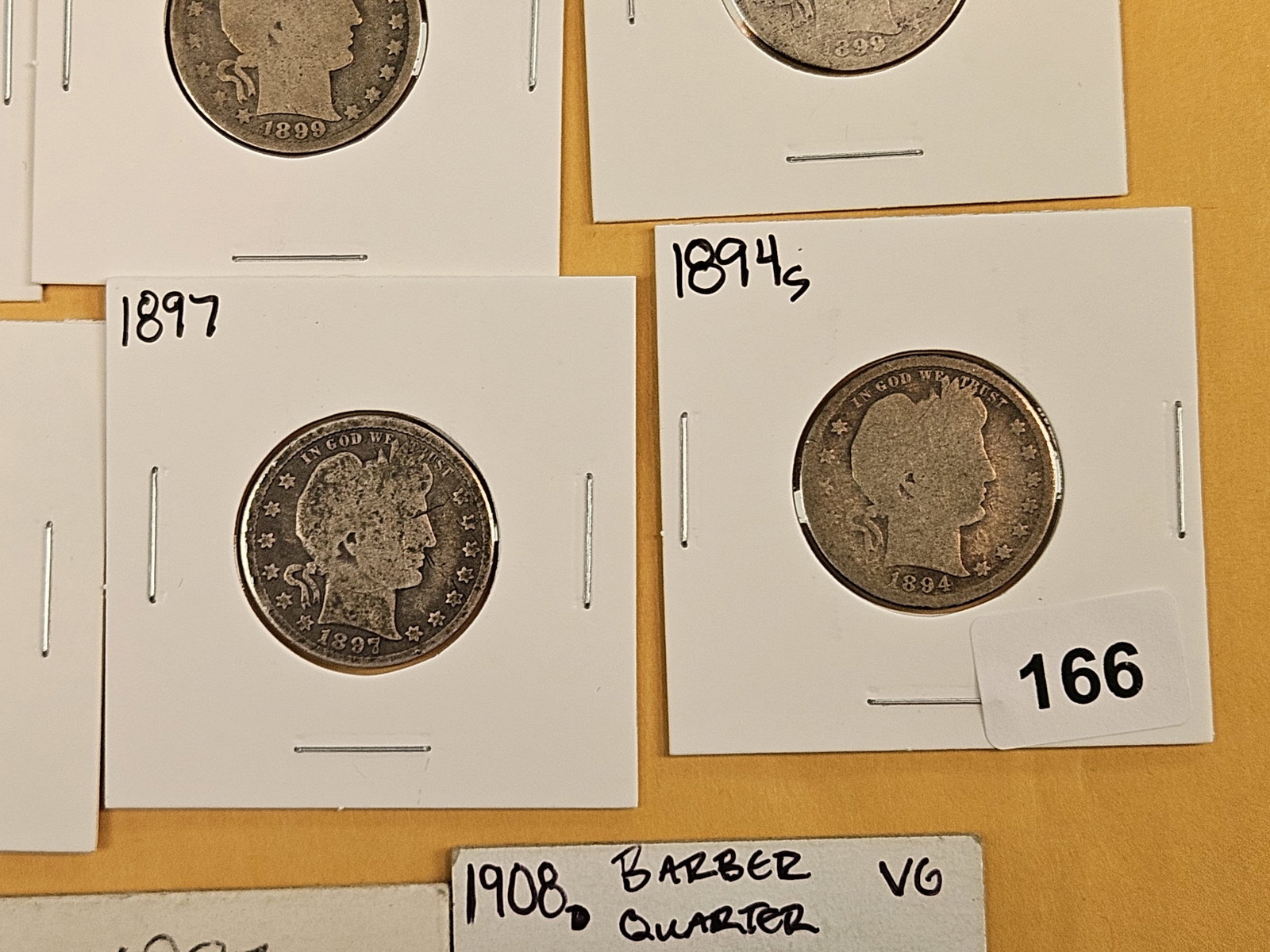 Eleven, mixed, silver Barber Quarters - 5