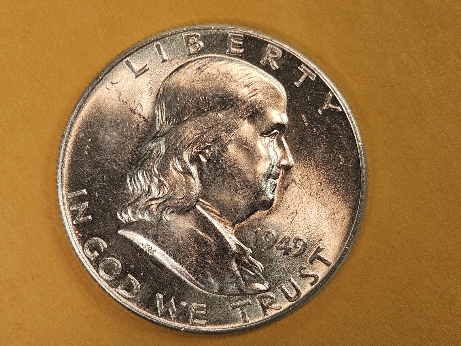 Choice Brilliant Uncirculated Plus 1949 Franklin Silver Half Dollar FBL (1 of 5)