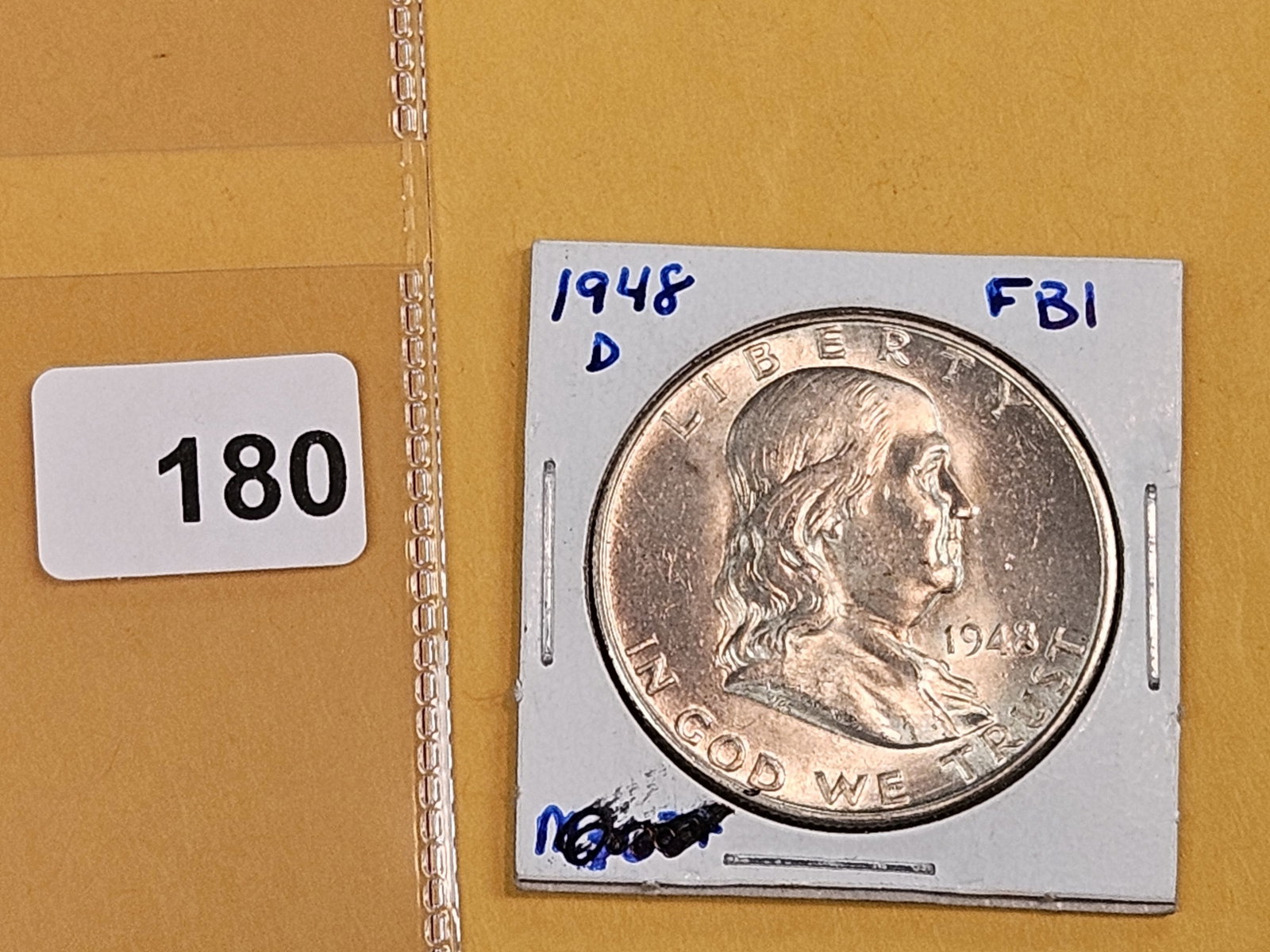 Choice Brilliant Uncirculated Plus 1948-D Franklin Silver Half Dollar FBL - 2