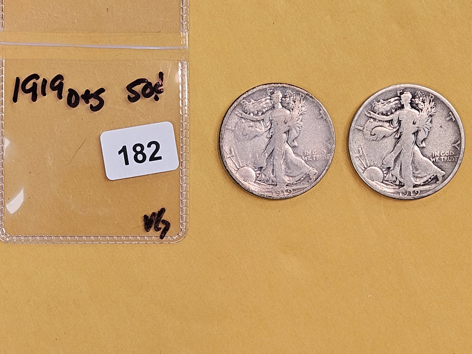 Two Better Date Walking Liberty silver Half Dollars in Very Good - 2