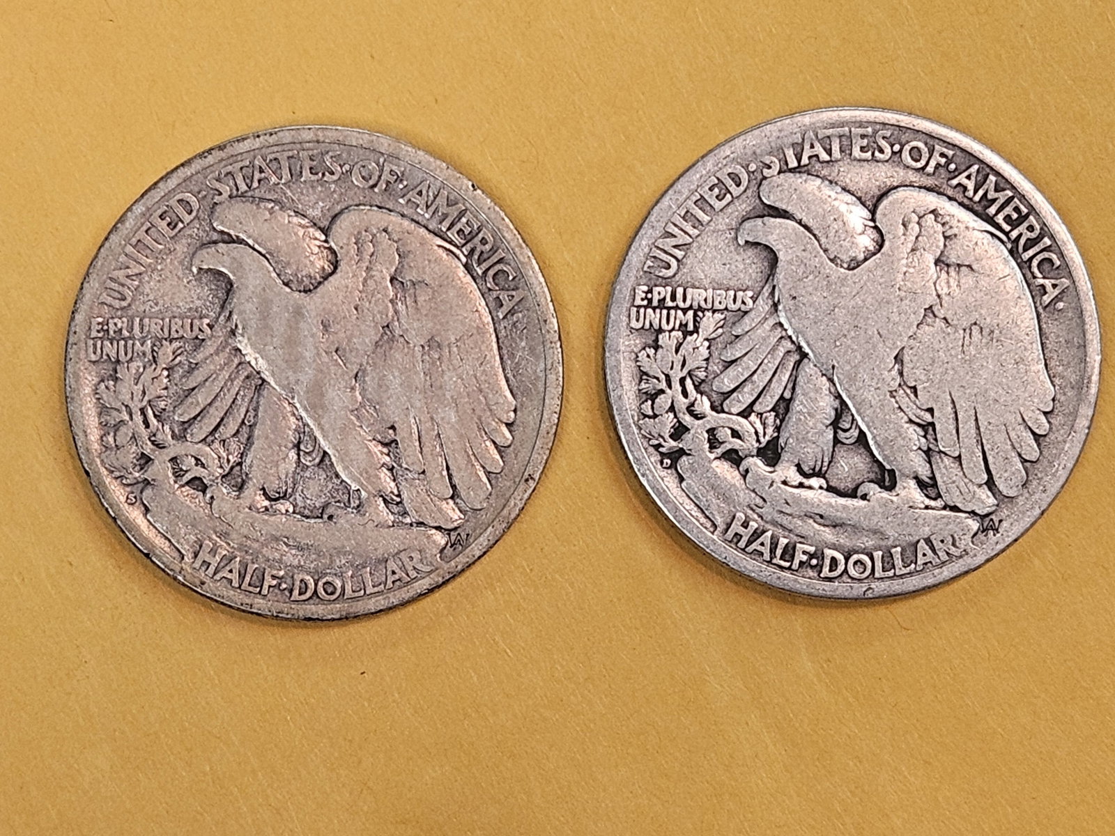 Two Better Date Walking Liberty silver Half Dollars in Very Good - 3
