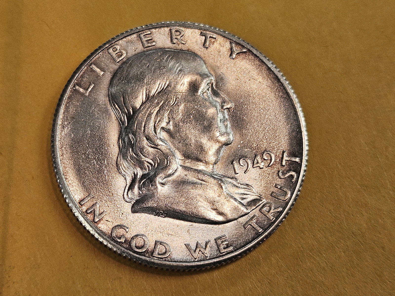 Choice Brilliant Uncirculated plus 1949-S Franklin silver Half Dollar - 3