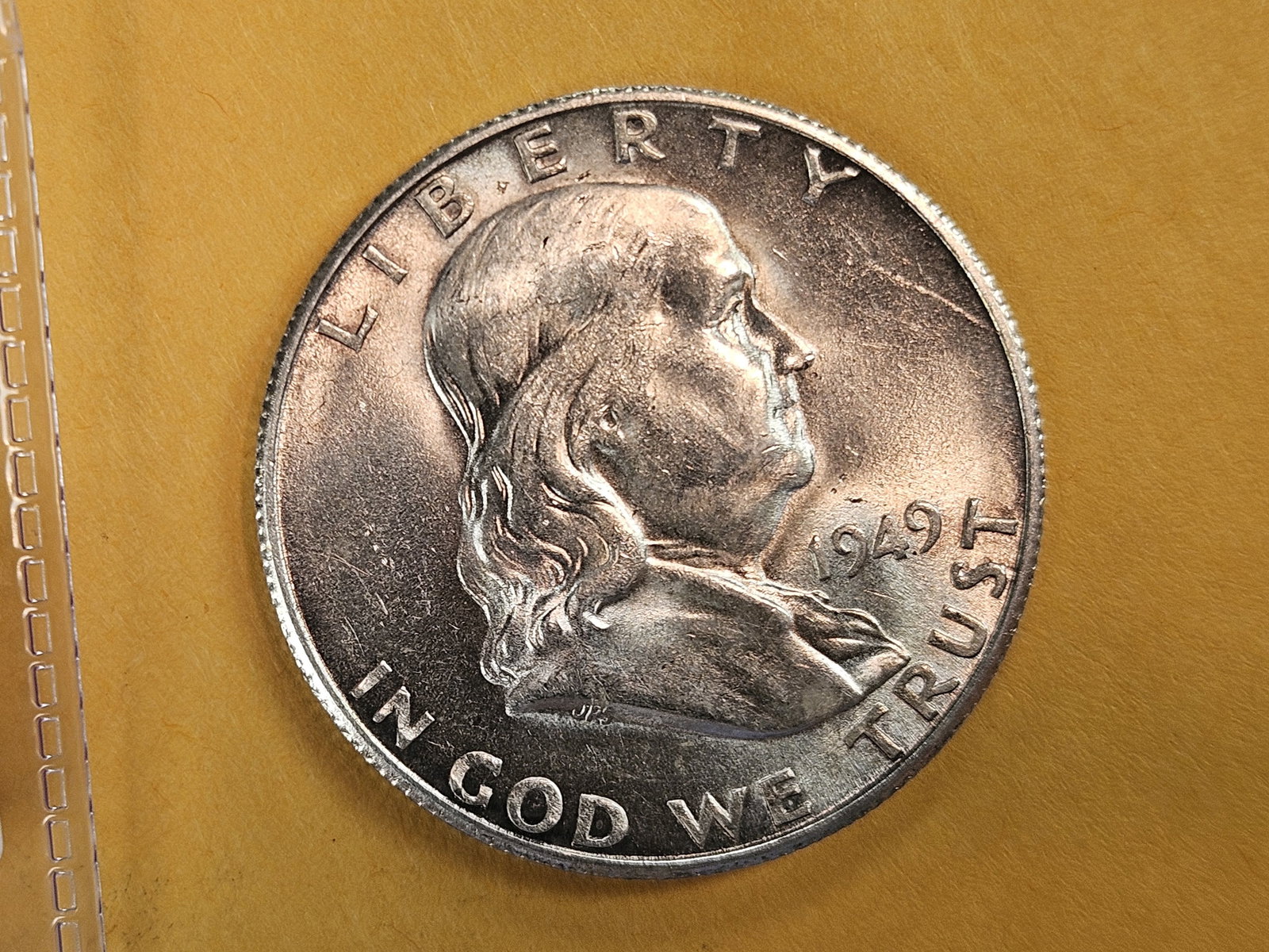 Choice Brilliant Uncirculated plus 1949-S Franklin silver Half Dollar - 4