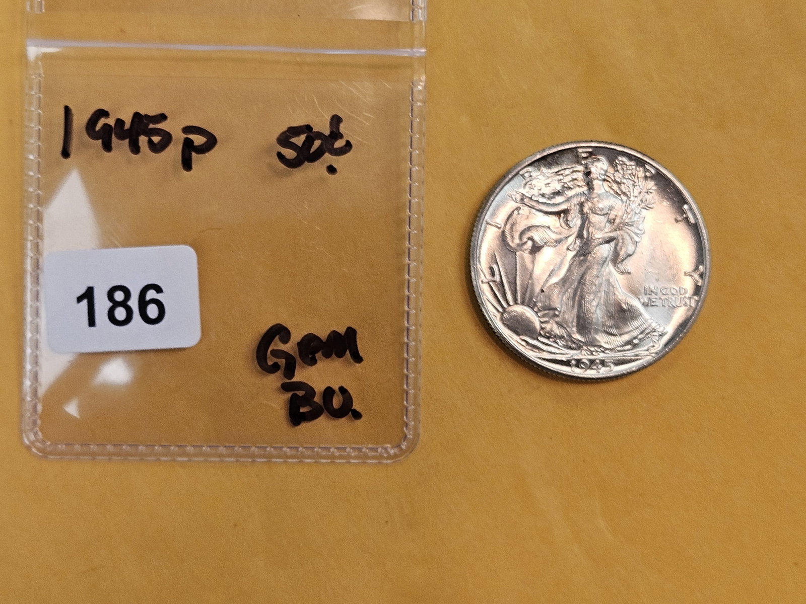 GEM Brilliant Uncirculated 1945 Walking Liberty Half Dollar - 2