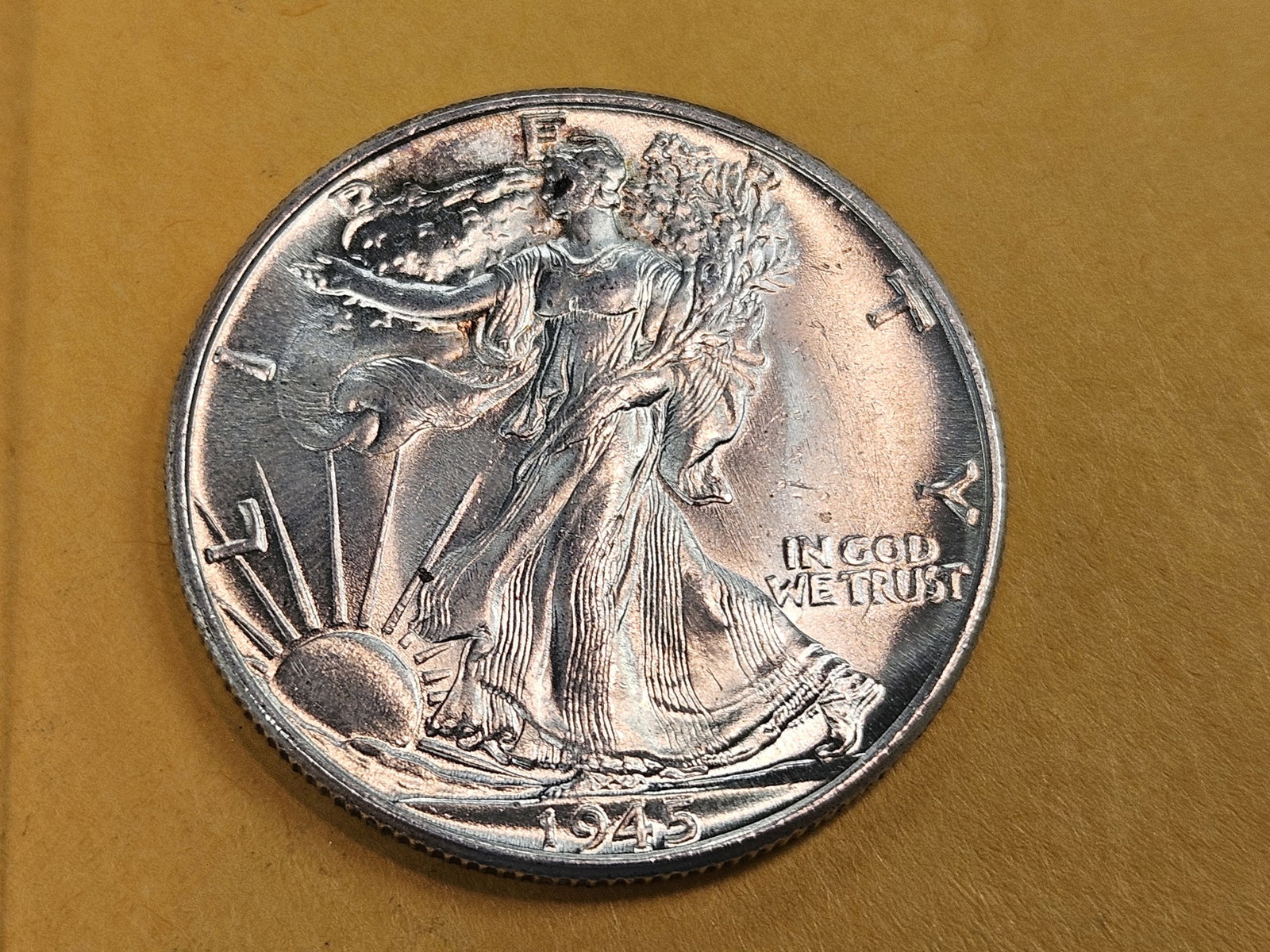 GEM Brilliant Uncirculated 1945 Walking Liberty Half Dollar - 3