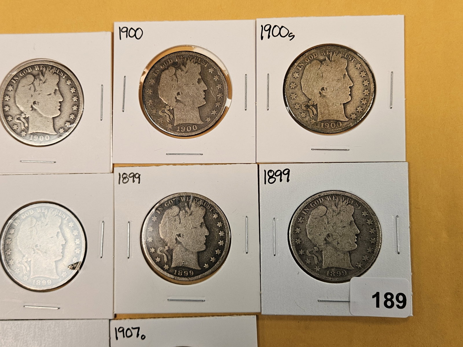 Ten mixed Barber silver Half dollars - 3