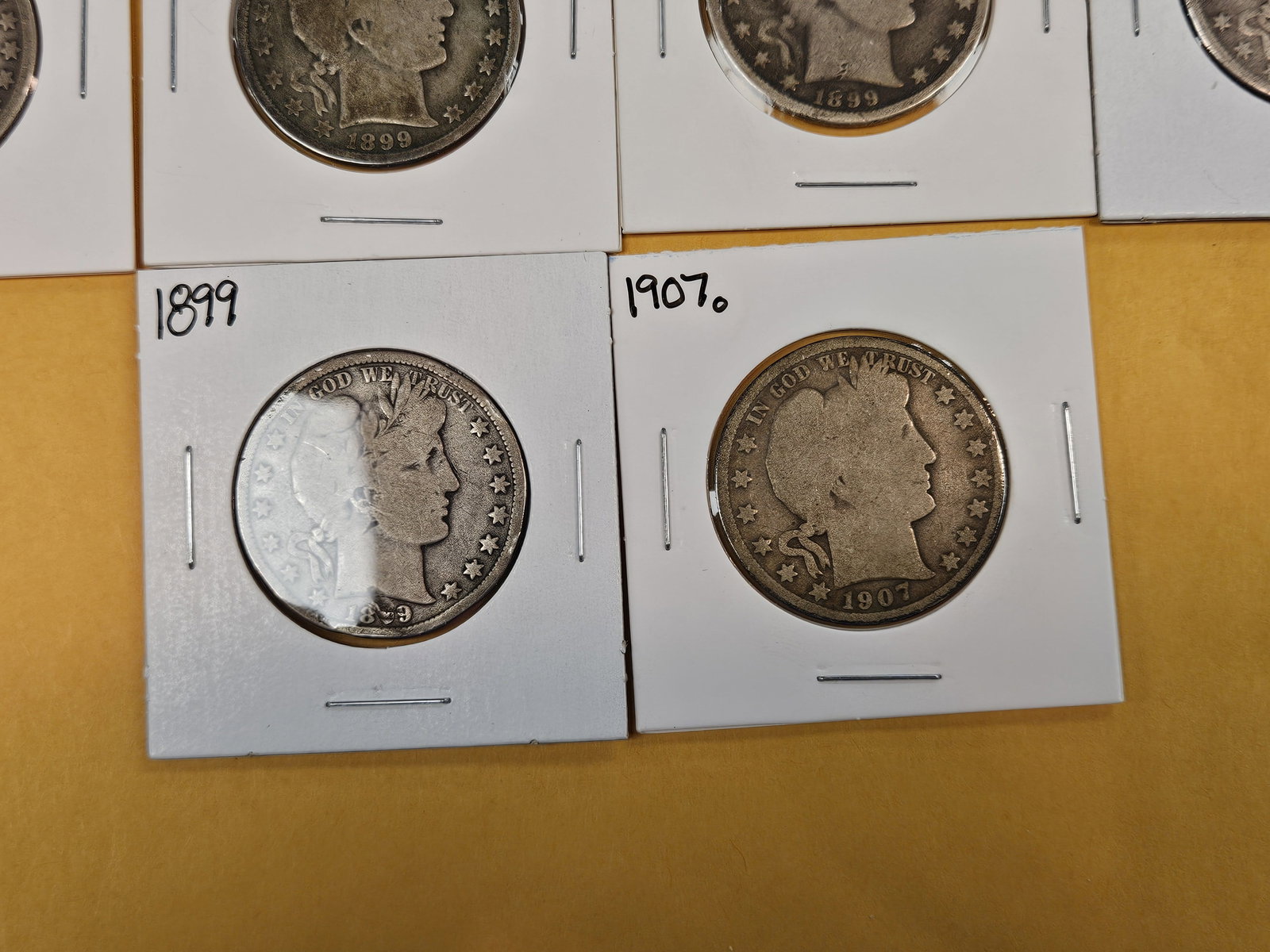 Ten mixed Barber silver Half dollars - 4