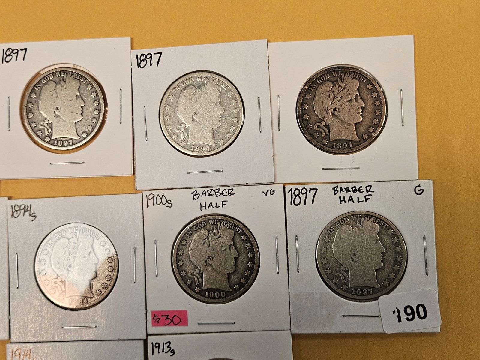 Ten mixed Barber silver Half dollars - 3