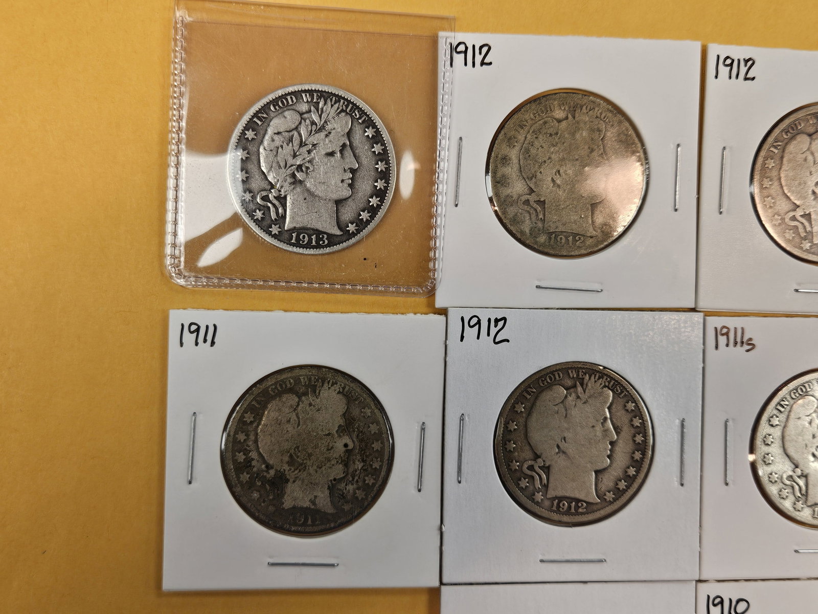 Ten mixed Barber silver Half dollars - 2