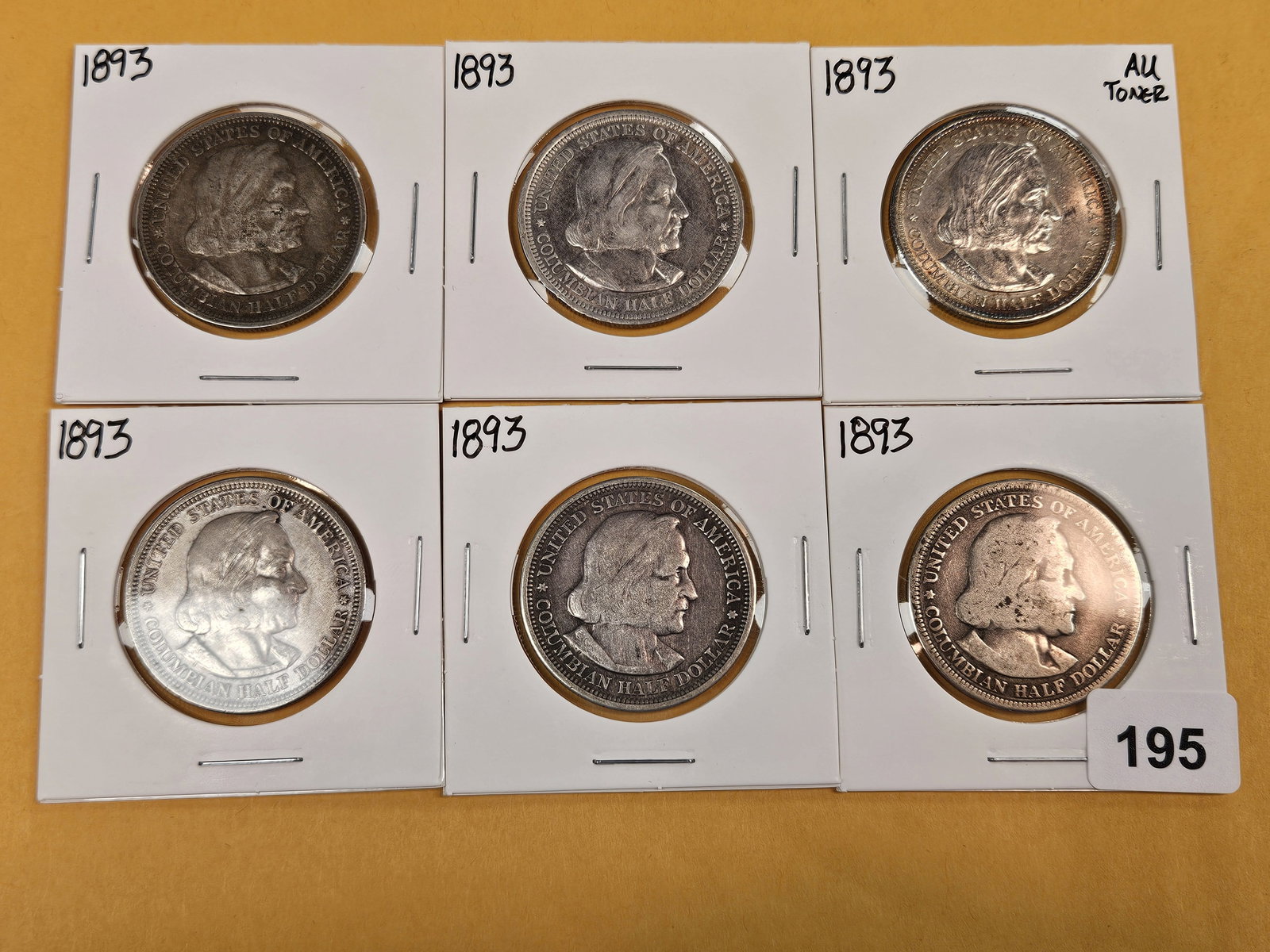 Six 1893 Columbian Commemorative Silver Half Dollars - 2