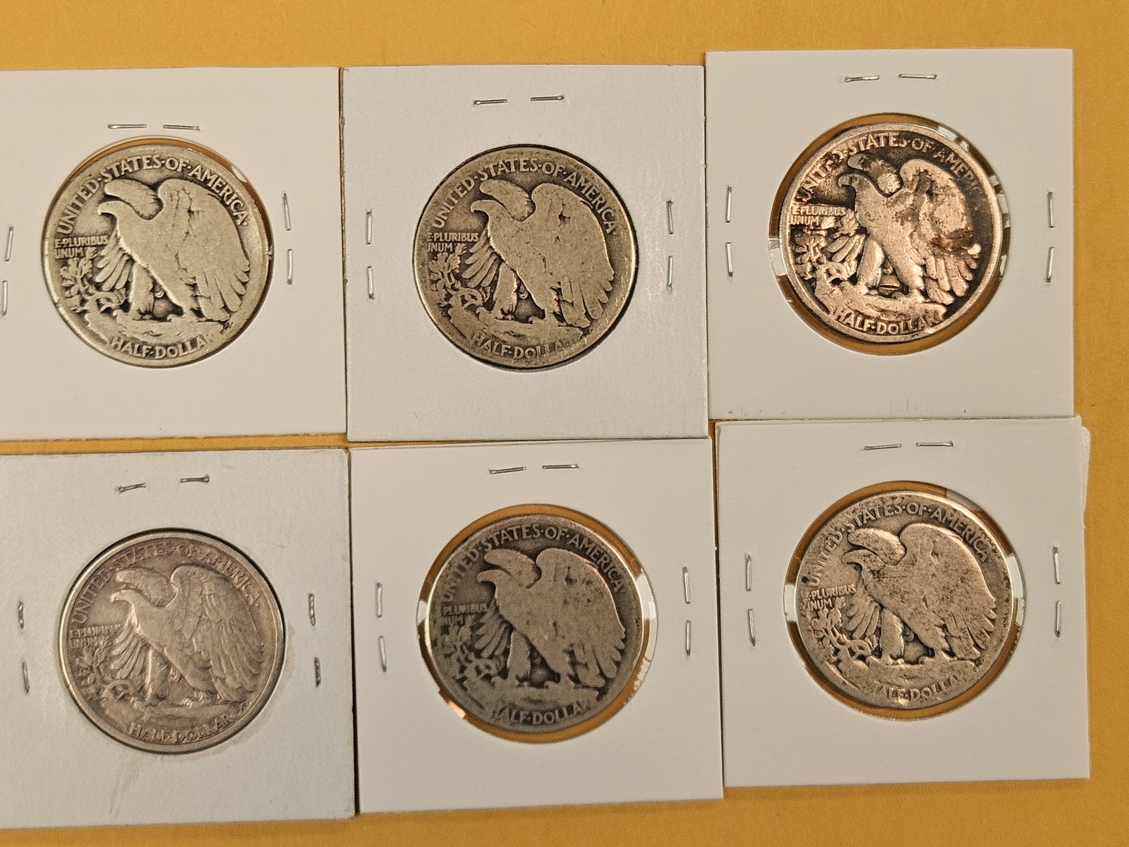 Six Walking Liberty silver half dollars - 2