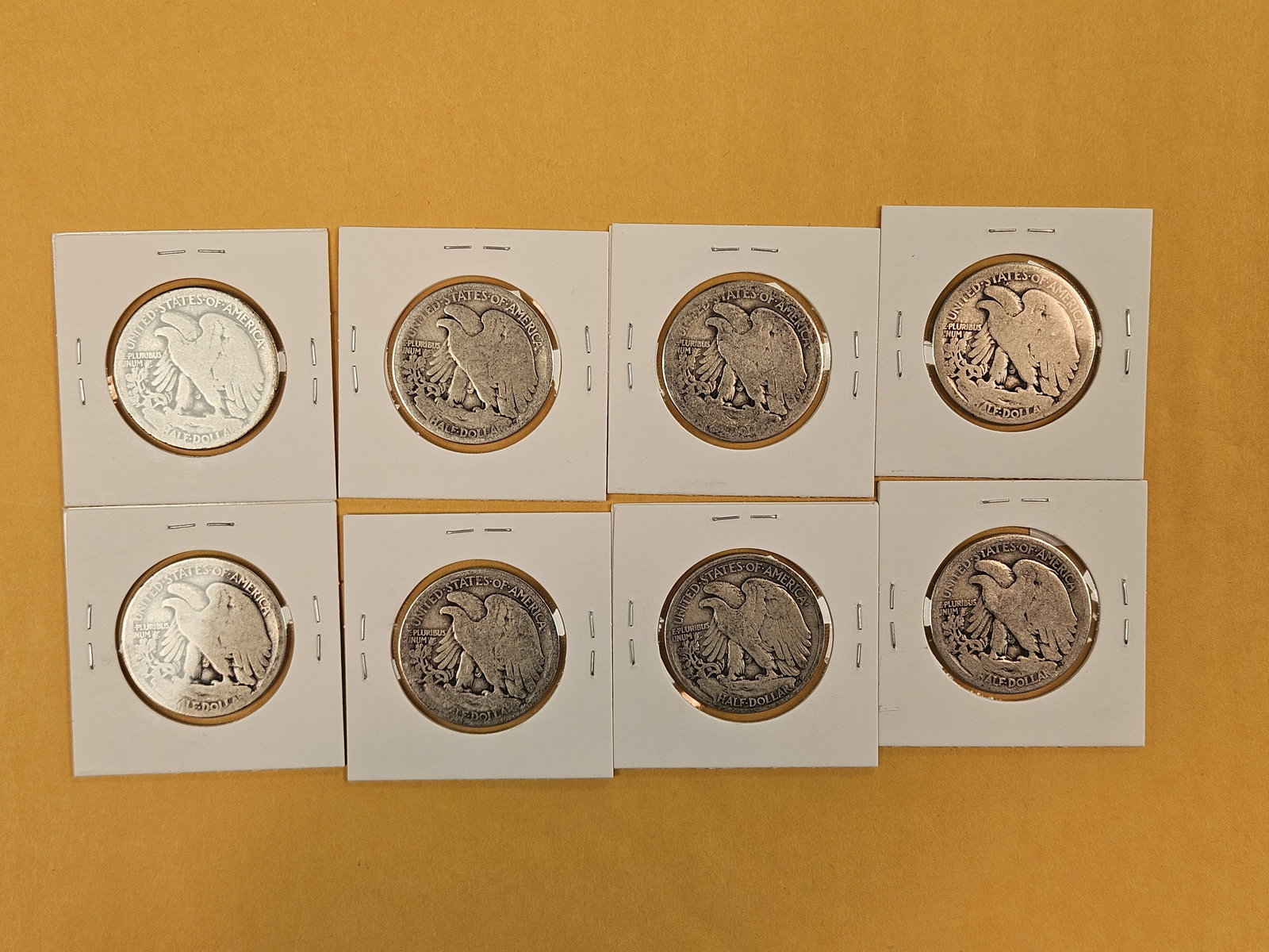 Eight Walking Liberty silver half dollars - 2