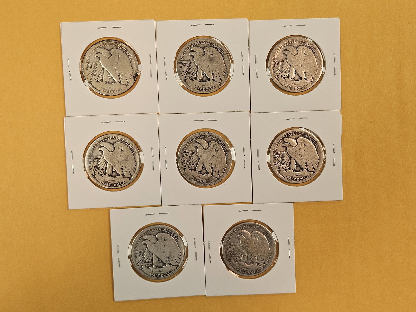 Eight Walking Liberty silver half dollars - 2