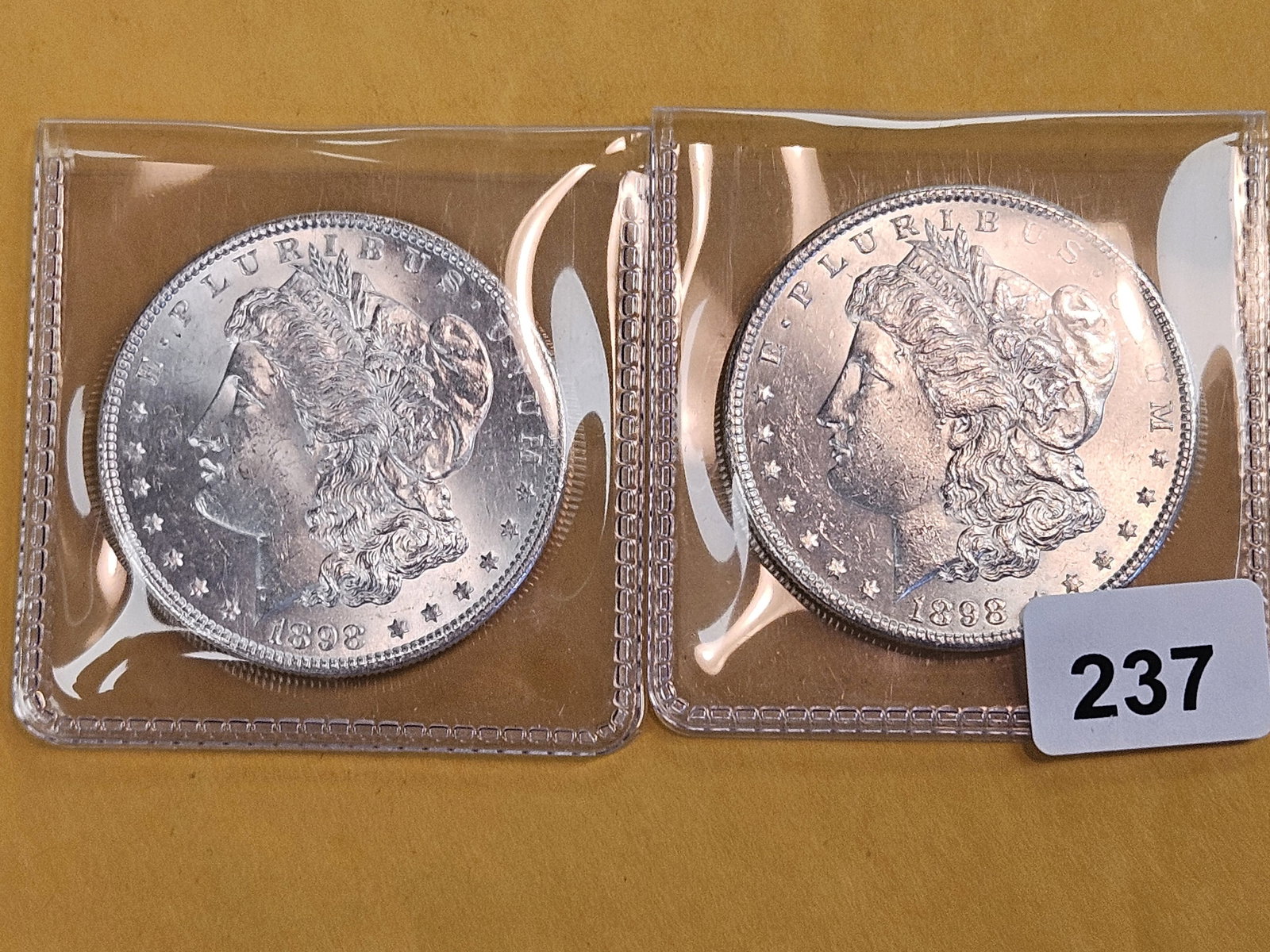 Two Brilliant Uncirculated Morgan Silver Dollars - 2