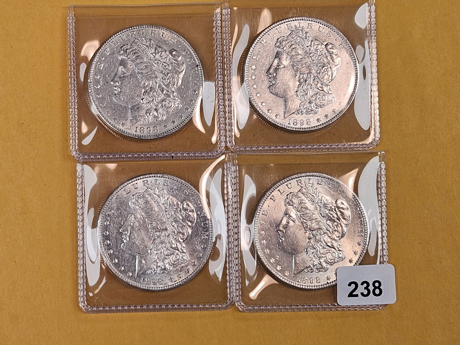 Four Brilliant Uncirculated Morgan Silver Dollars - 2
