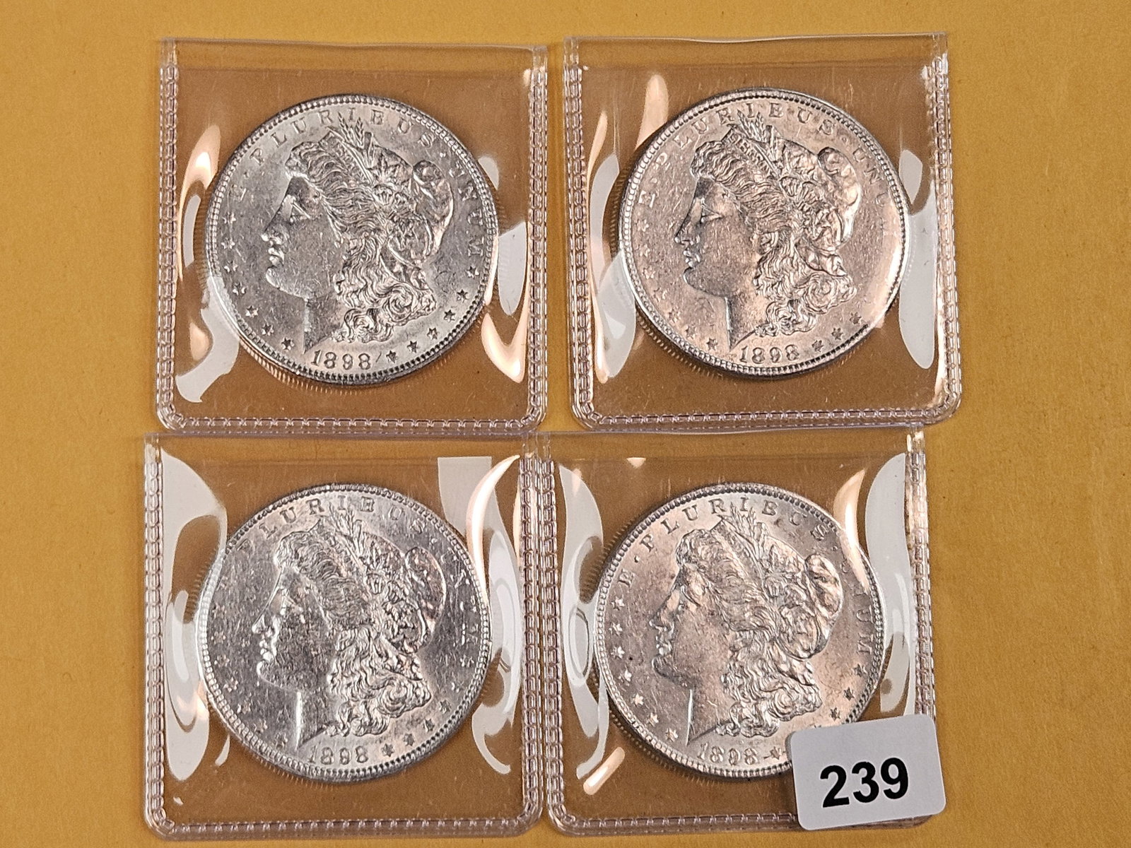 Four Brilliant Uncirculated Morgan Silver Dollars - 2
