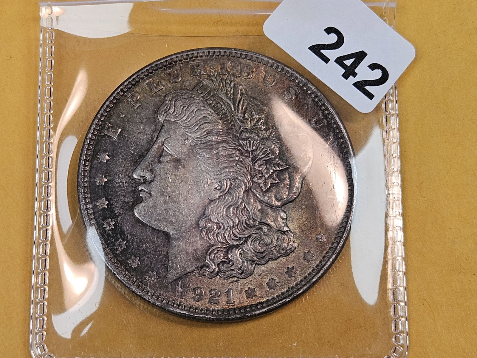 Choice Brilliant Uncirculated 1921 Morgan Silver Dollar - 2