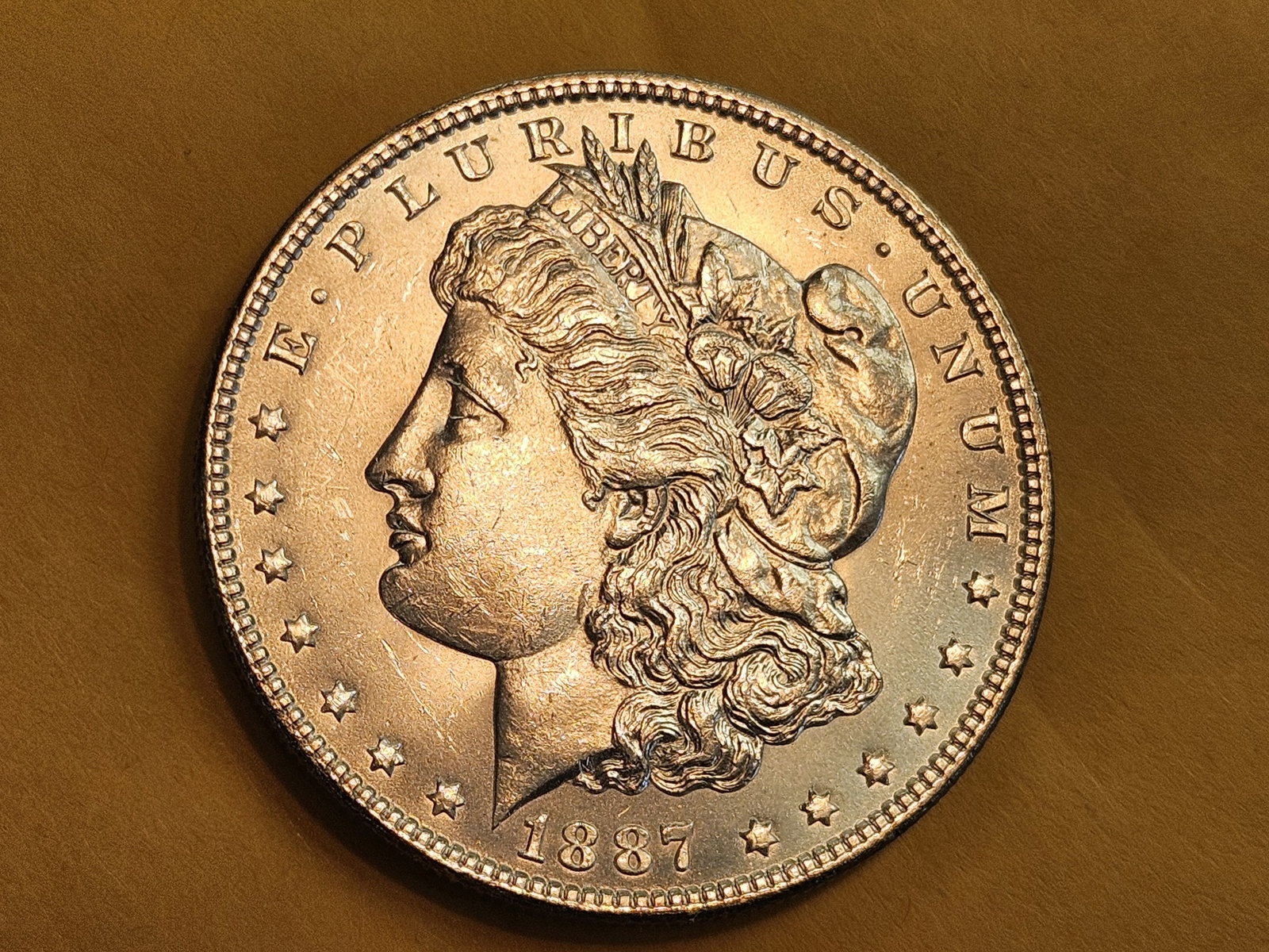 Very Choice Brilliant Uncirculated 1887 Morgan Silver Dollar - 3