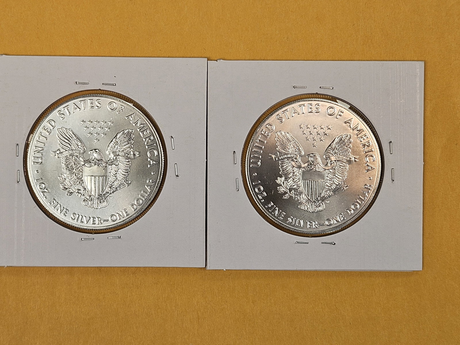Two GEM Brilliant Uncirculated American Silver Eagles - 2