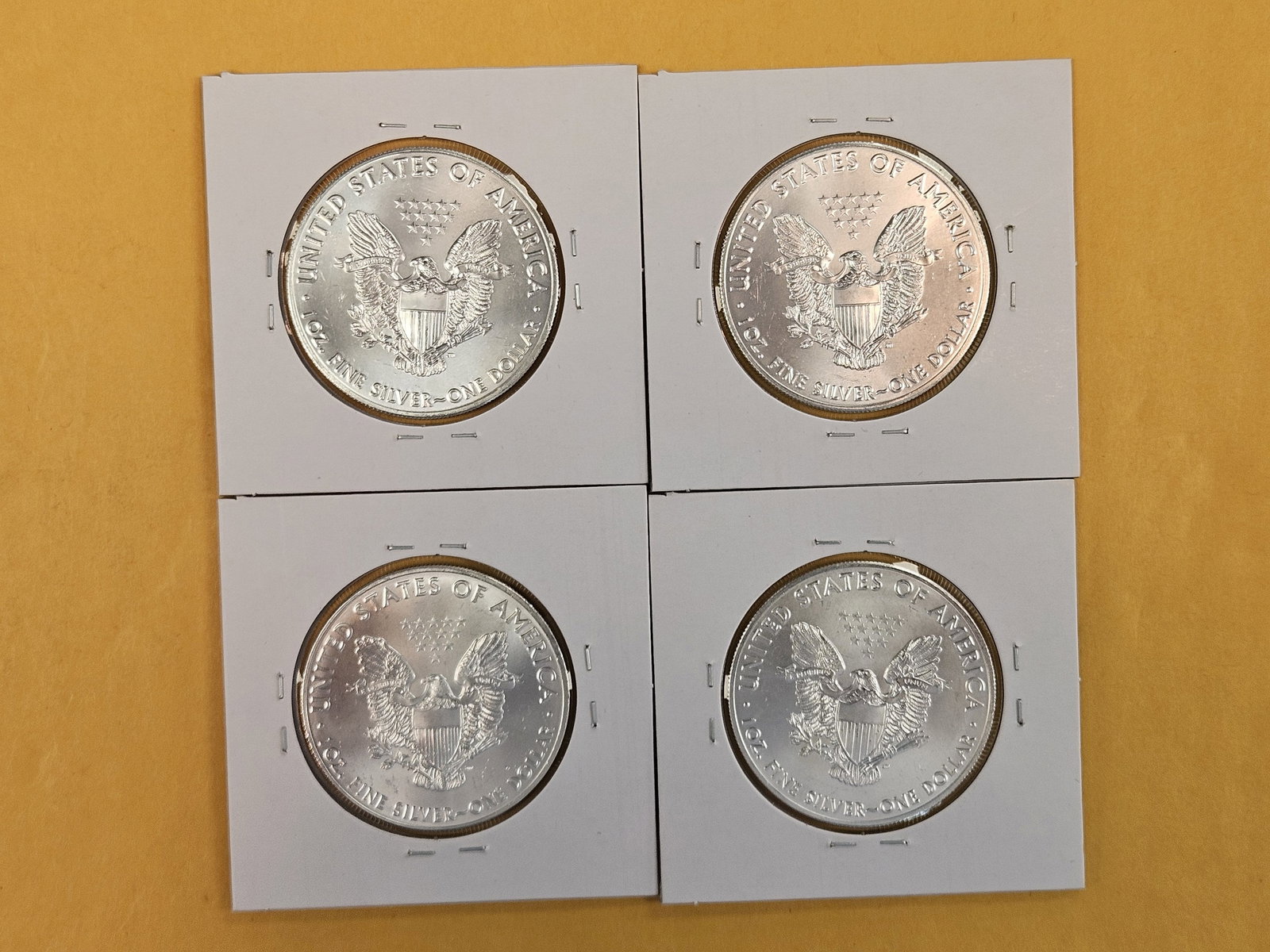 Four GEM Brilliant Uncirculated American Silver Eagles - 2