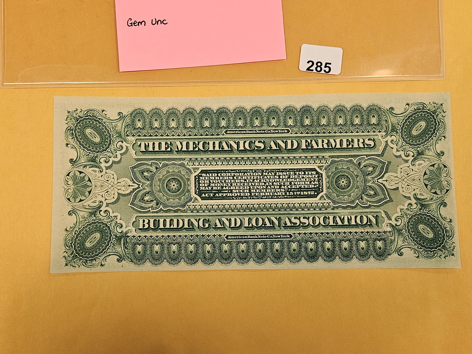 GEM Crisp Uncirculated 1873 Five Dollar Obsolete Note - 3