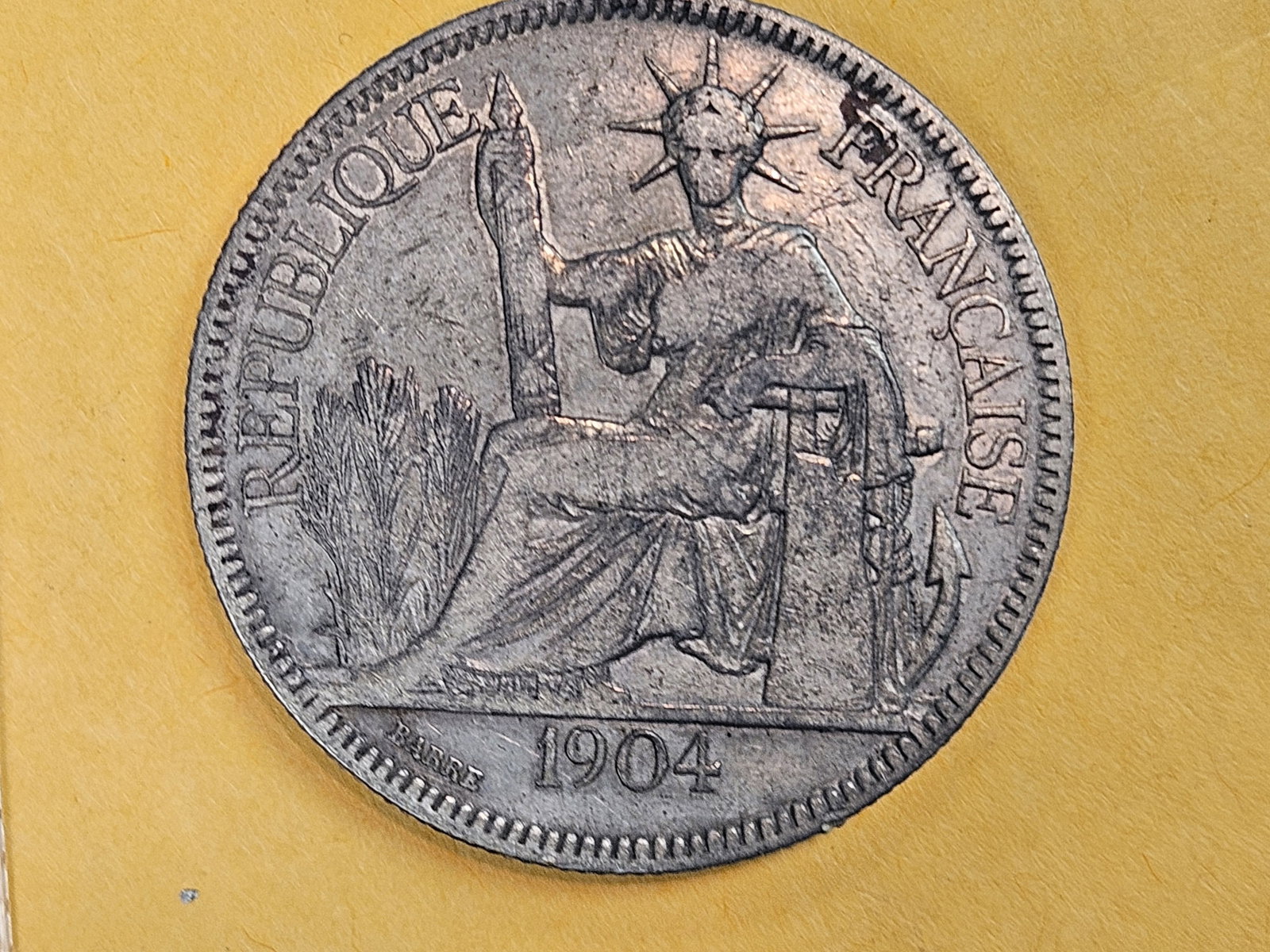 1904 French-IndoChina 1 piastre in Very Fine - 3