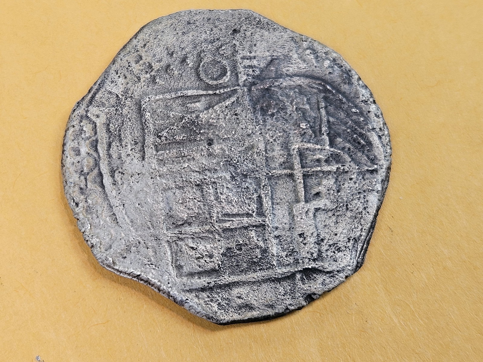 17th Century silver 8 real cob - 4