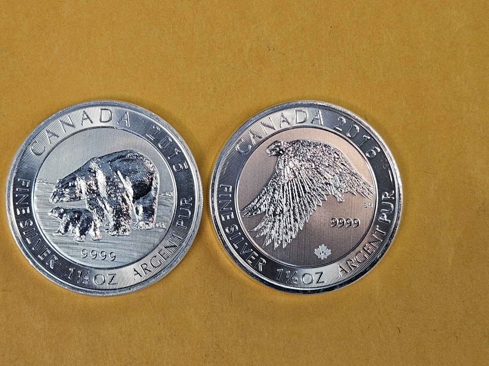 Two GEM Canada Silver Eight Dollars - 2