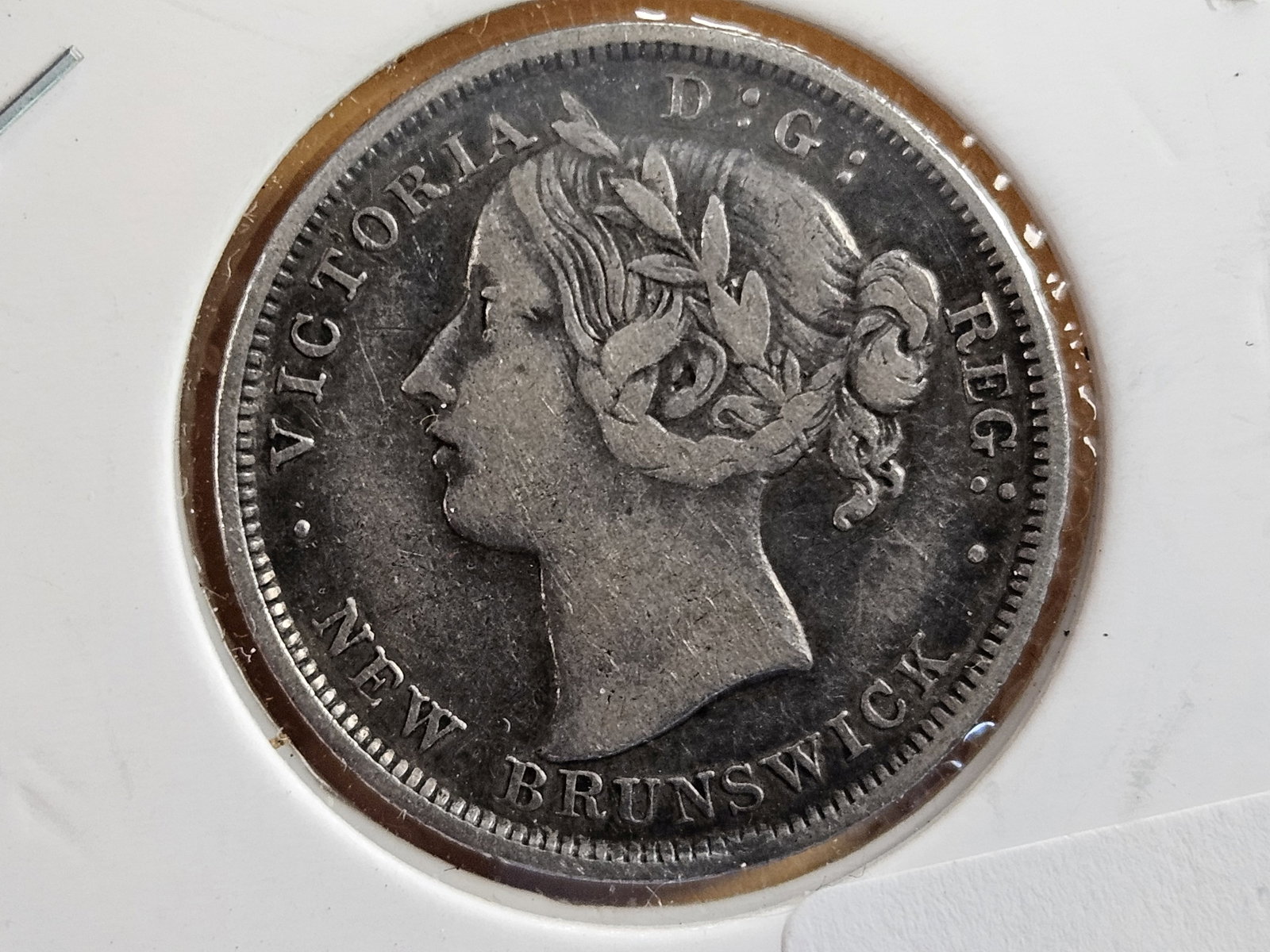 Scarcer 1862 New Brunswick silver 20 cents - 4
