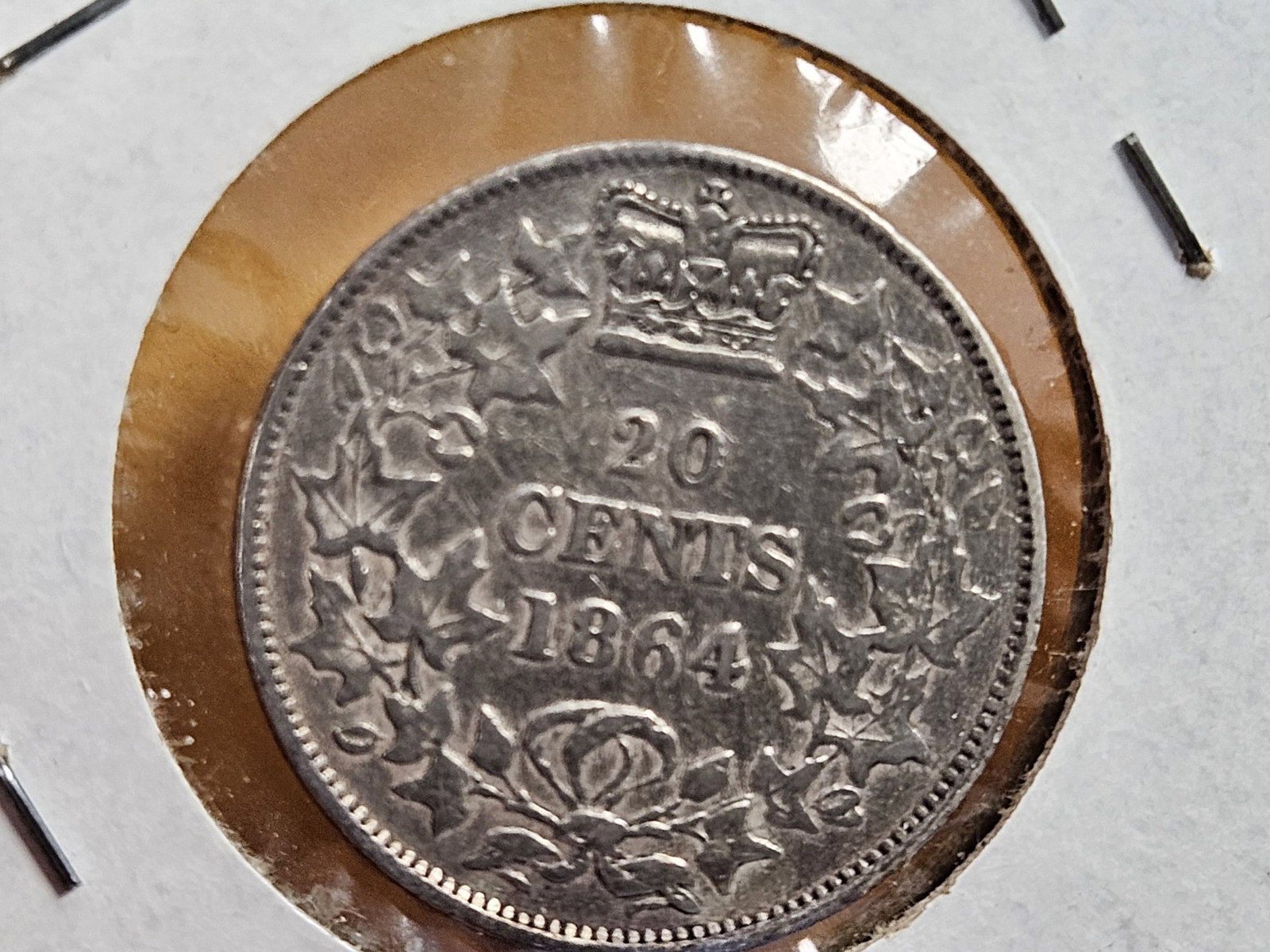 Scarcer 1864 New Brunswick silver 20 cents - 4