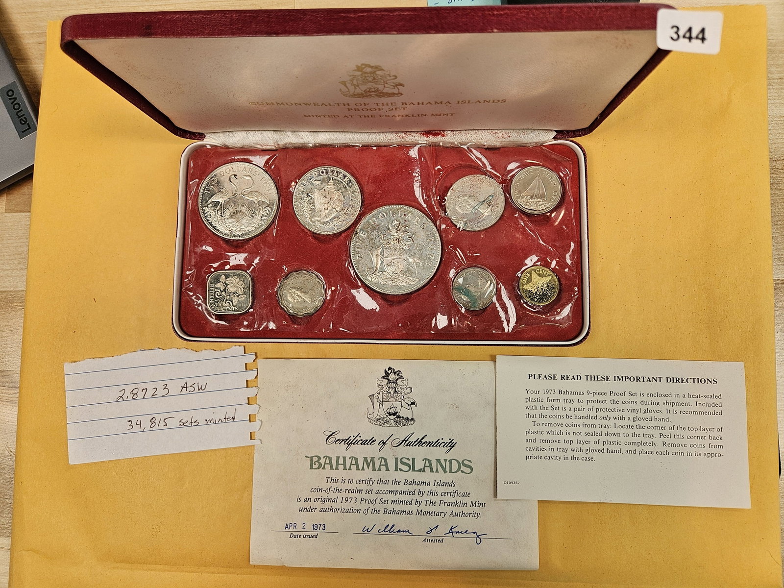 1973 Bahama Islands Silver Proof Set (1 of 4)
