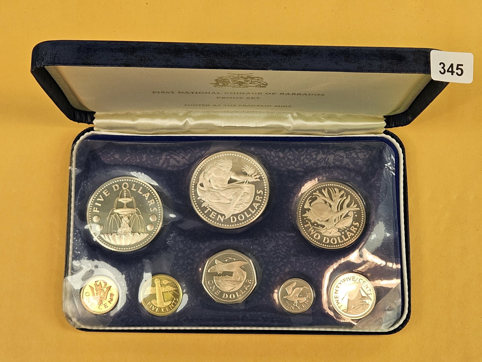 1973 GEM Proof Deep Cameo Barbados SILVER Proof Set (1 of 5)