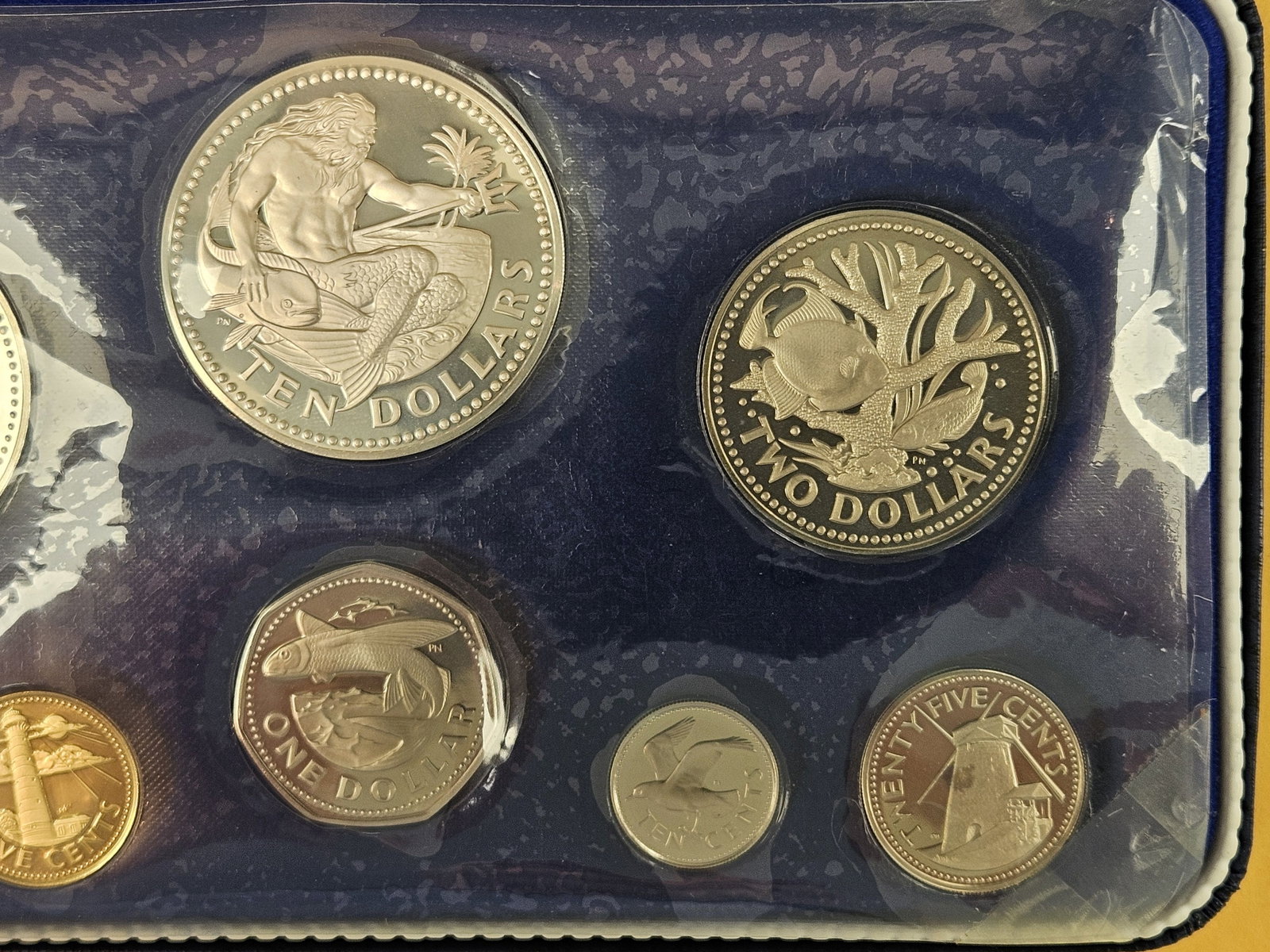 1973 GEM Proof Deep Cameo Barbados SILVER Proof Set - 5