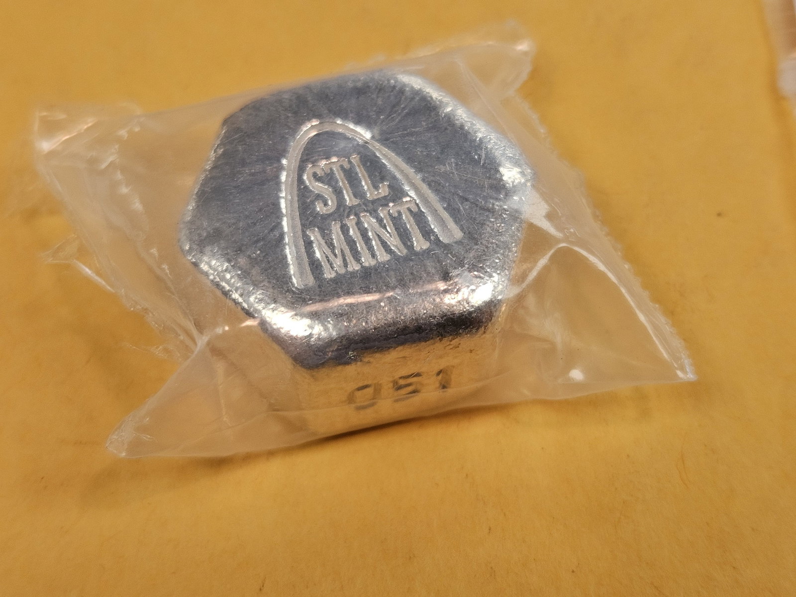 TWO Troy ounce .999 fine silver art hexagon - 2